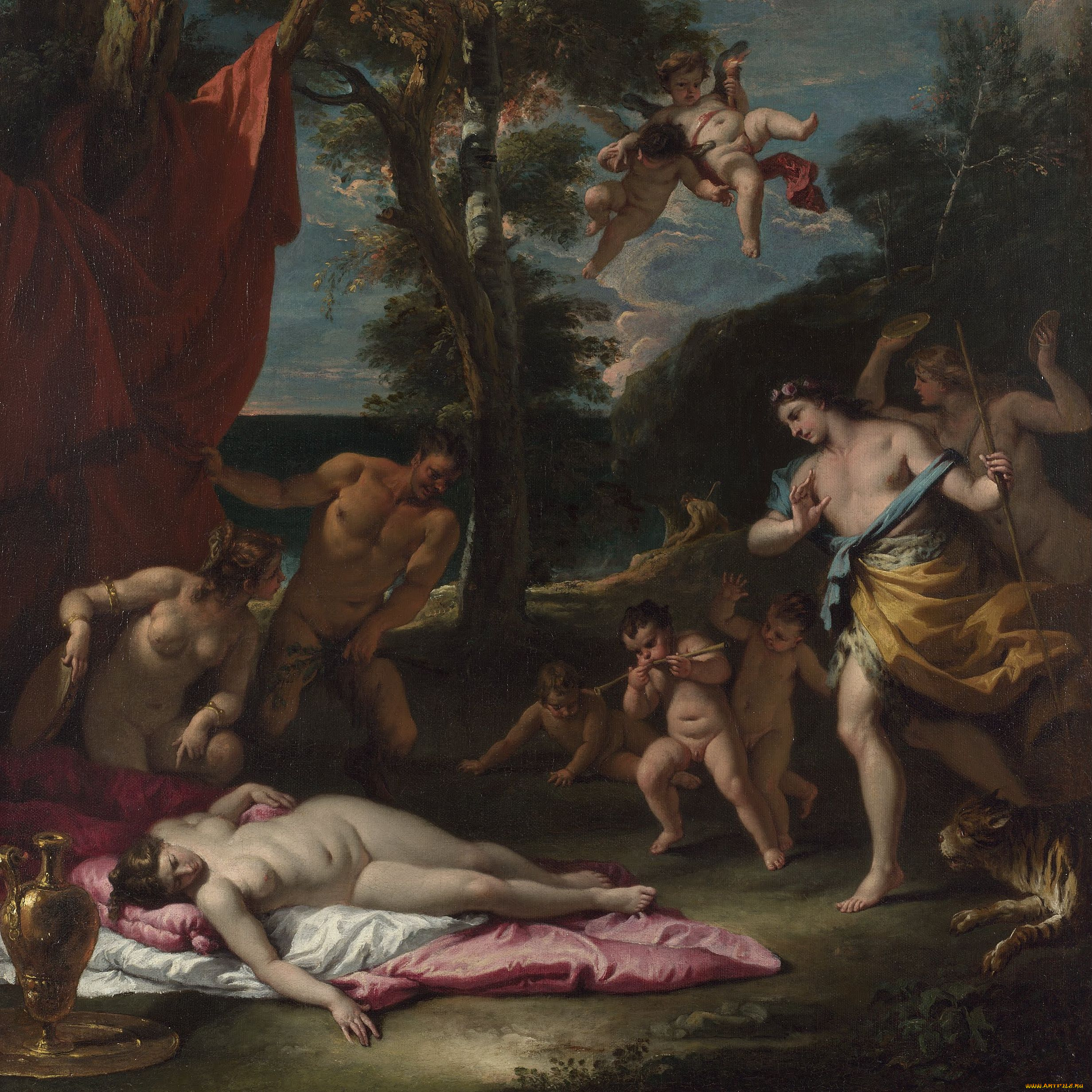 titian, bacchus, and, ariadne, рисованные, tiziano, vecellio