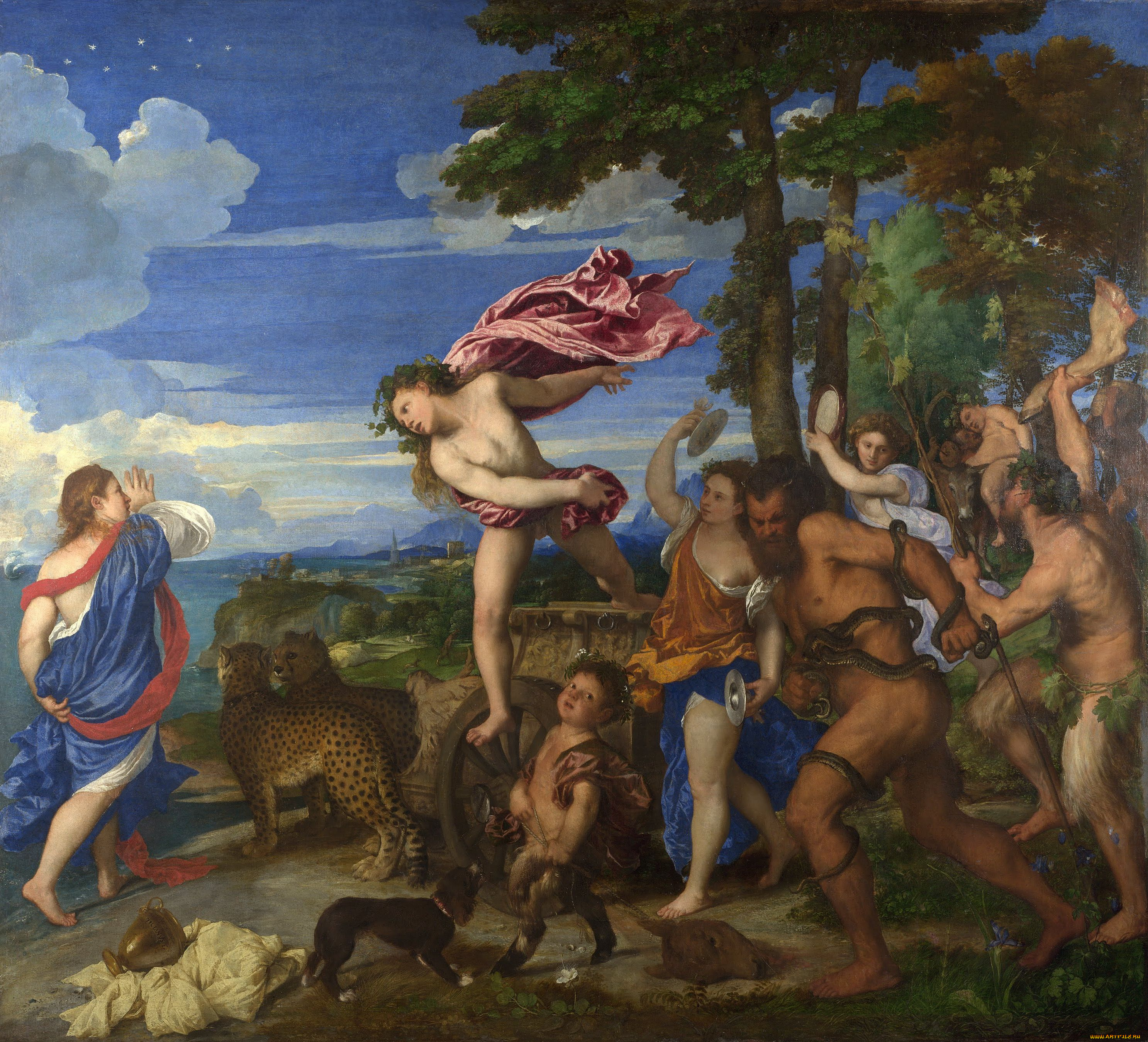 titian, bacchus, and, ariadne, рисованные, tiziano, vecellio