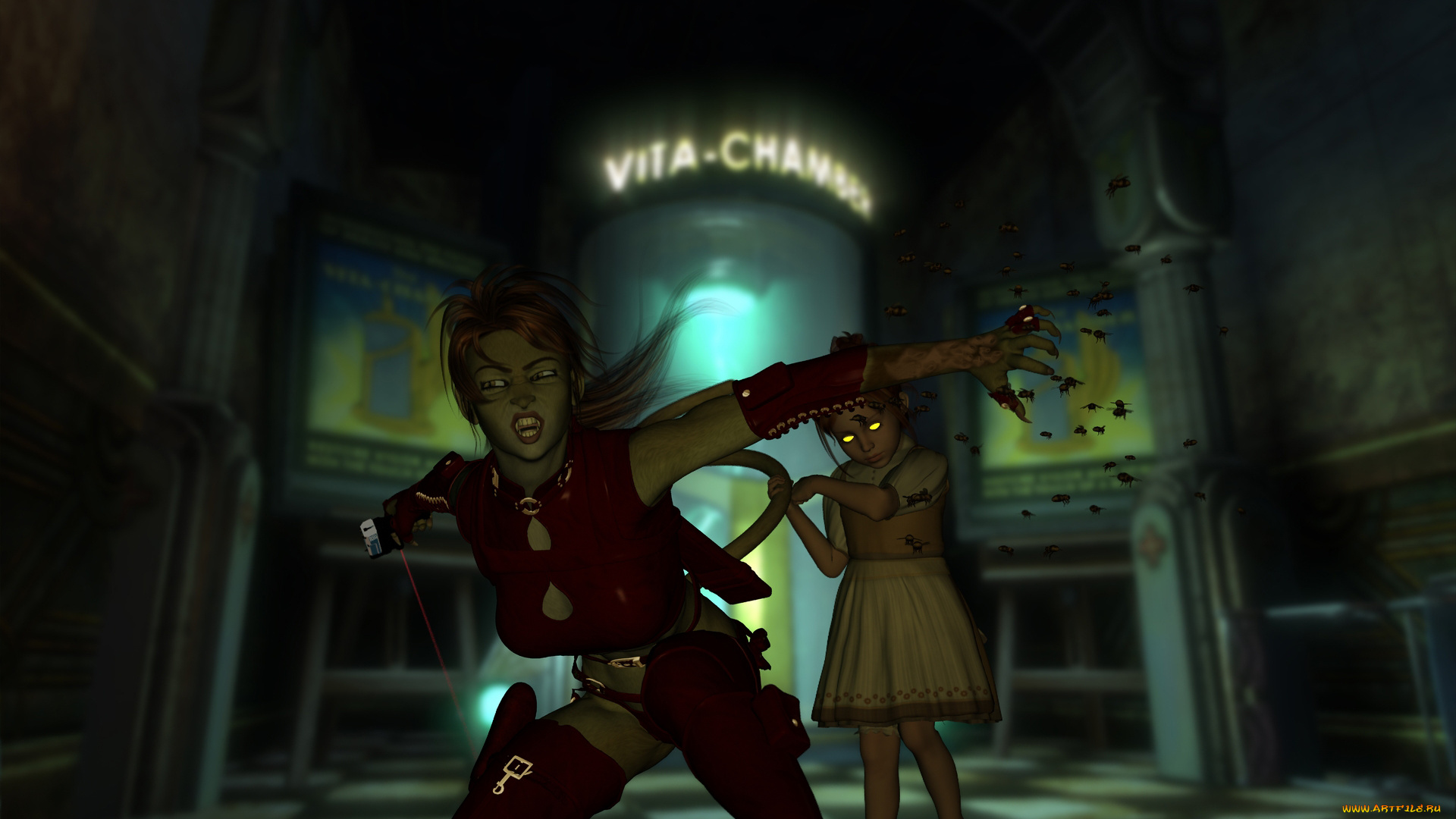 3д, графика, horror, , ужас, девочка, вампир