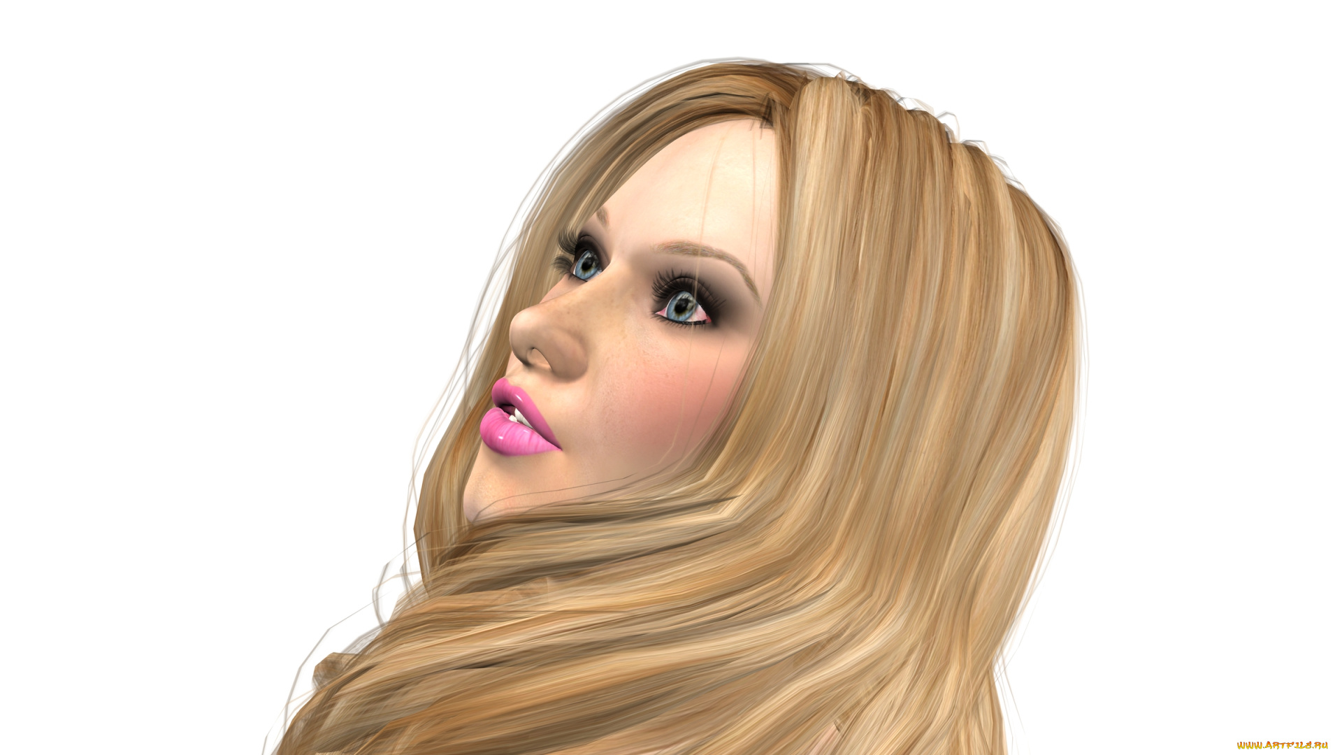 3д, графика, portraits, , портрет, взгляд, девушка