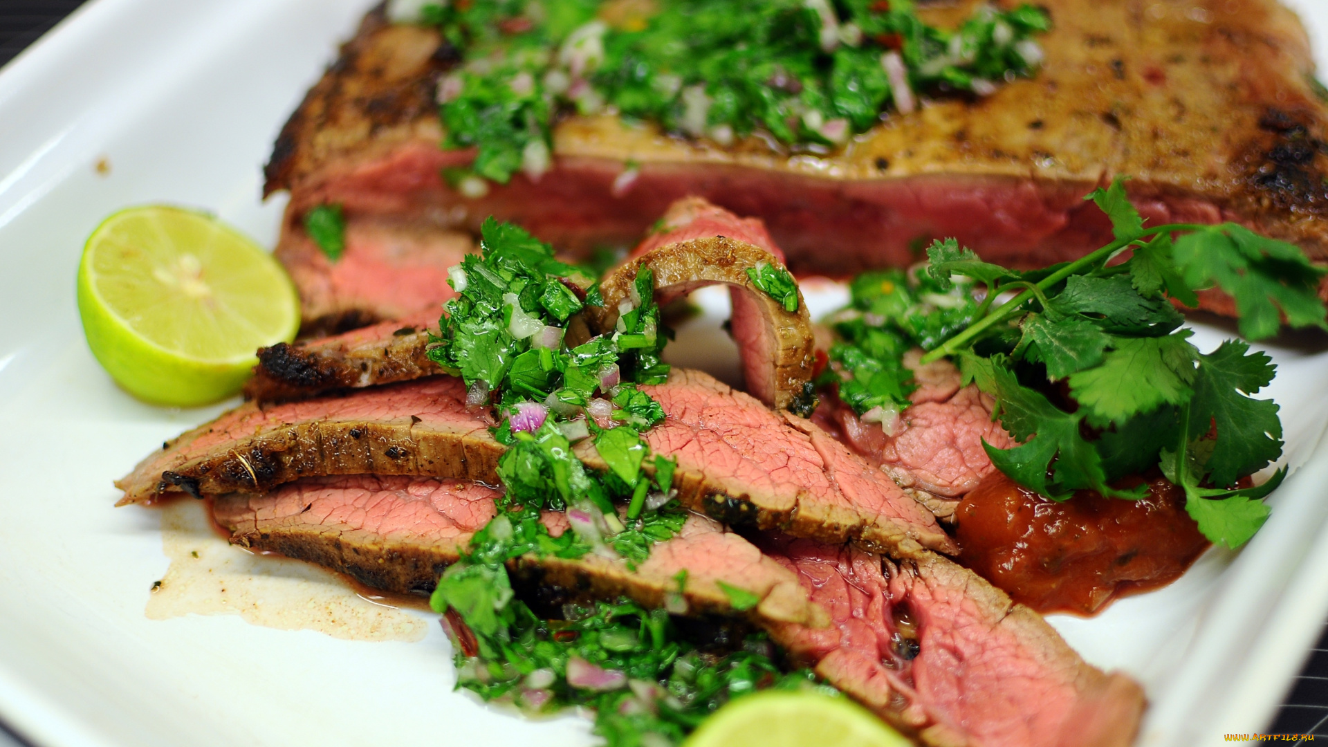 еда, мясные, блюда, лайм, ветчина, петрушка