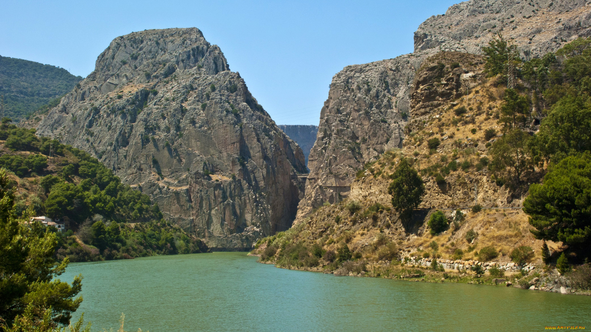el, chorro, lakes, andalusia, , spain, природа, реки, озера, горы, скалы, озеро, испания, el, chorro, lakes, andalusia, spain