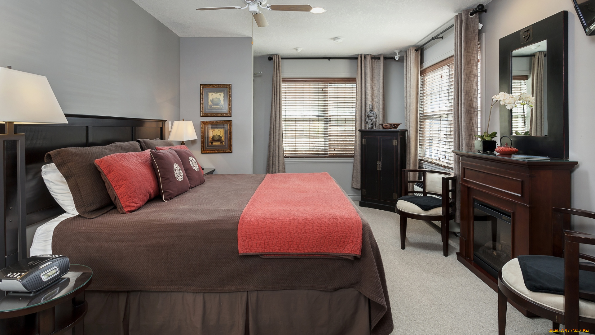 интерьер, спальня, кровать