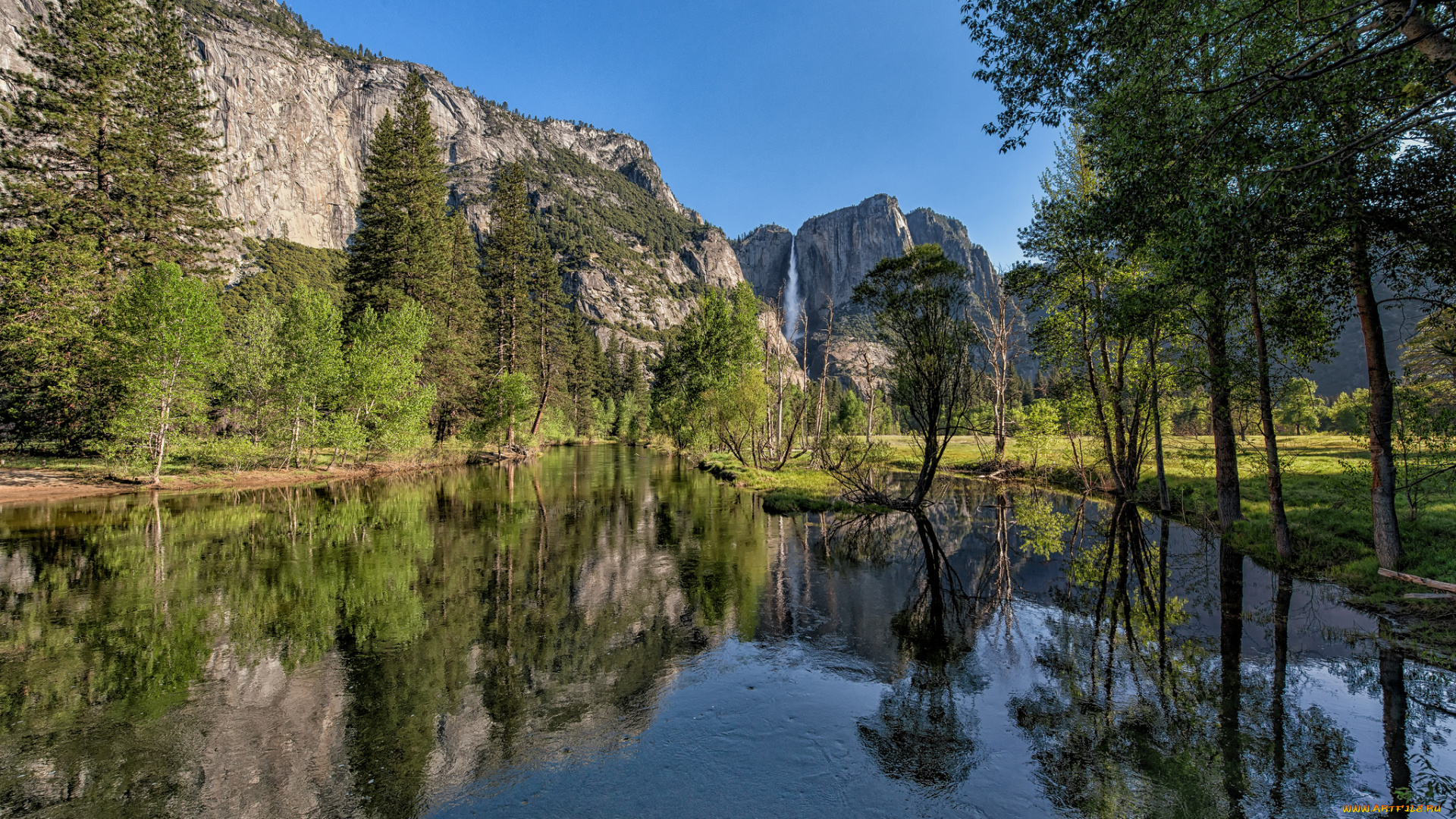 природа, реки, озера, горы, река, деревья, отражение