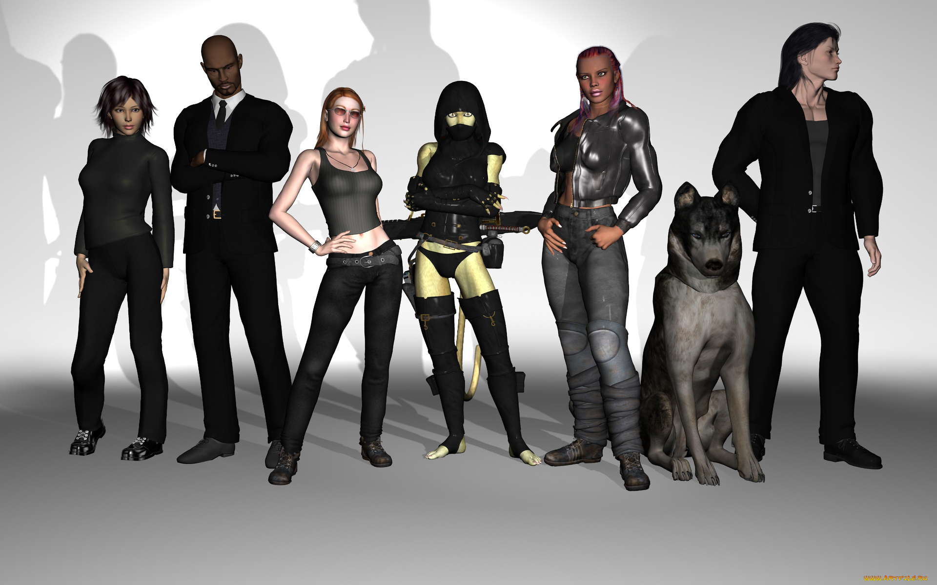 3д, графика, people, , люди, собака