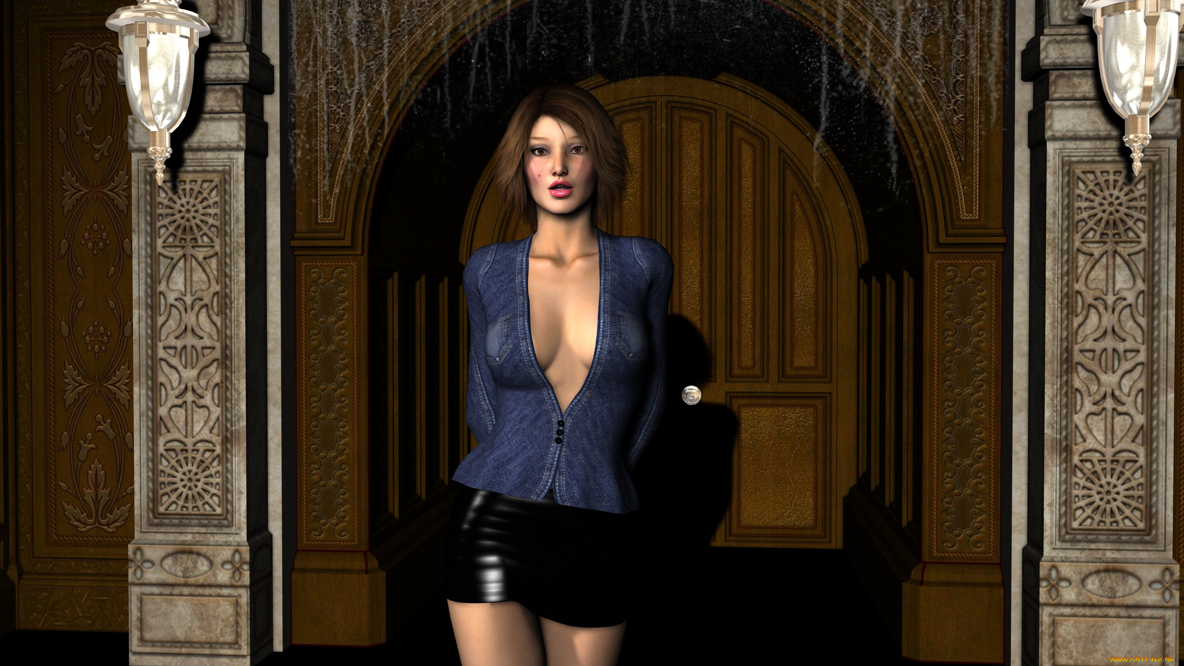 3д, графика, people, , люди, комната, взгляд, девушка