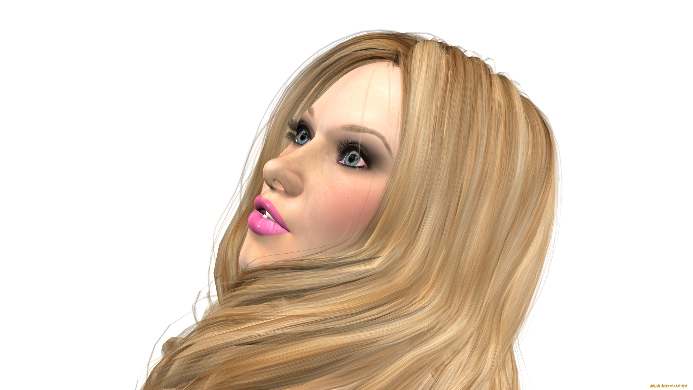 3д, графика, portraits, , портрет, взгляд, девушка