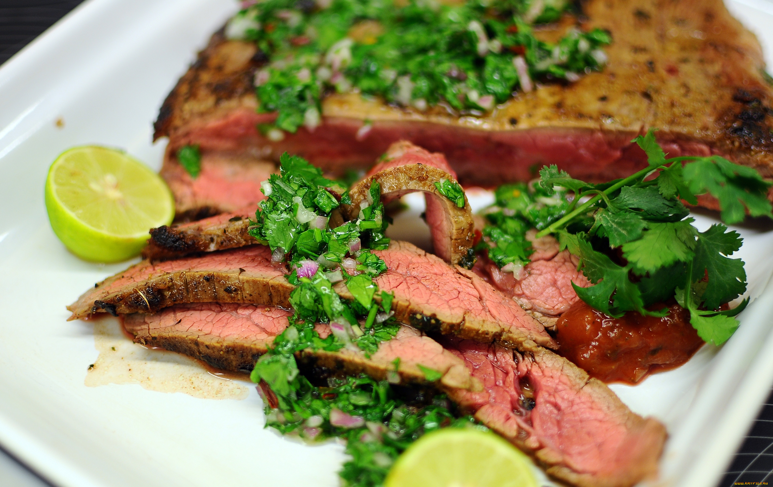 еда, мясные, блюда, лайм, ветчина, петрушка