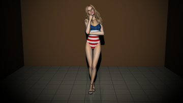 Картинка 3д+графика people+ люди взгляд девушка купальник