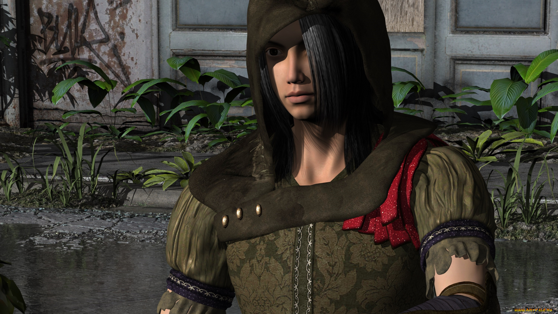 3д, графика, фантазия, , fantasy, девушка, взгляд, фон