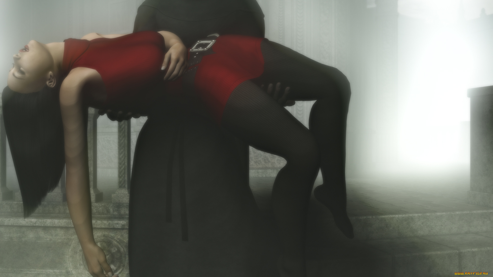 3д, графика, фантазия, , fantasy, мужчина, взгляд, фон, девушка