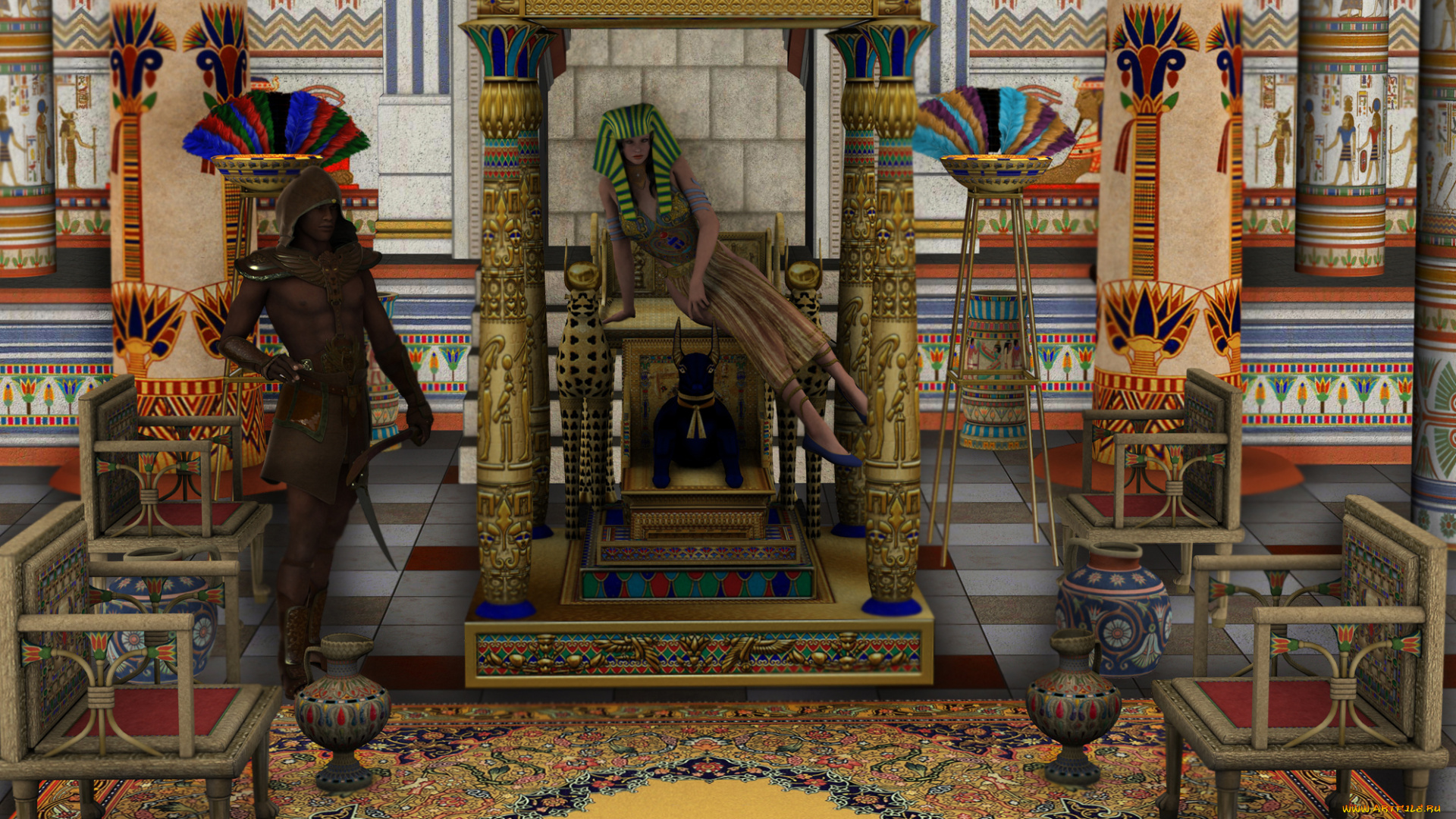 3д, графика, история, , history, девушки, взгляд, фон, грудь, египет