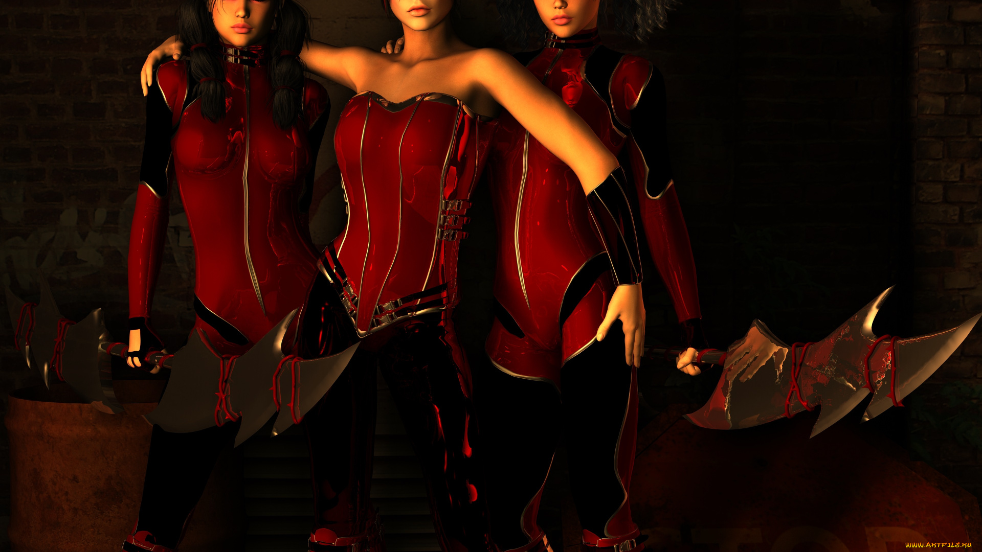 3д, графика, люди, , people, девушки, взгляд, фон