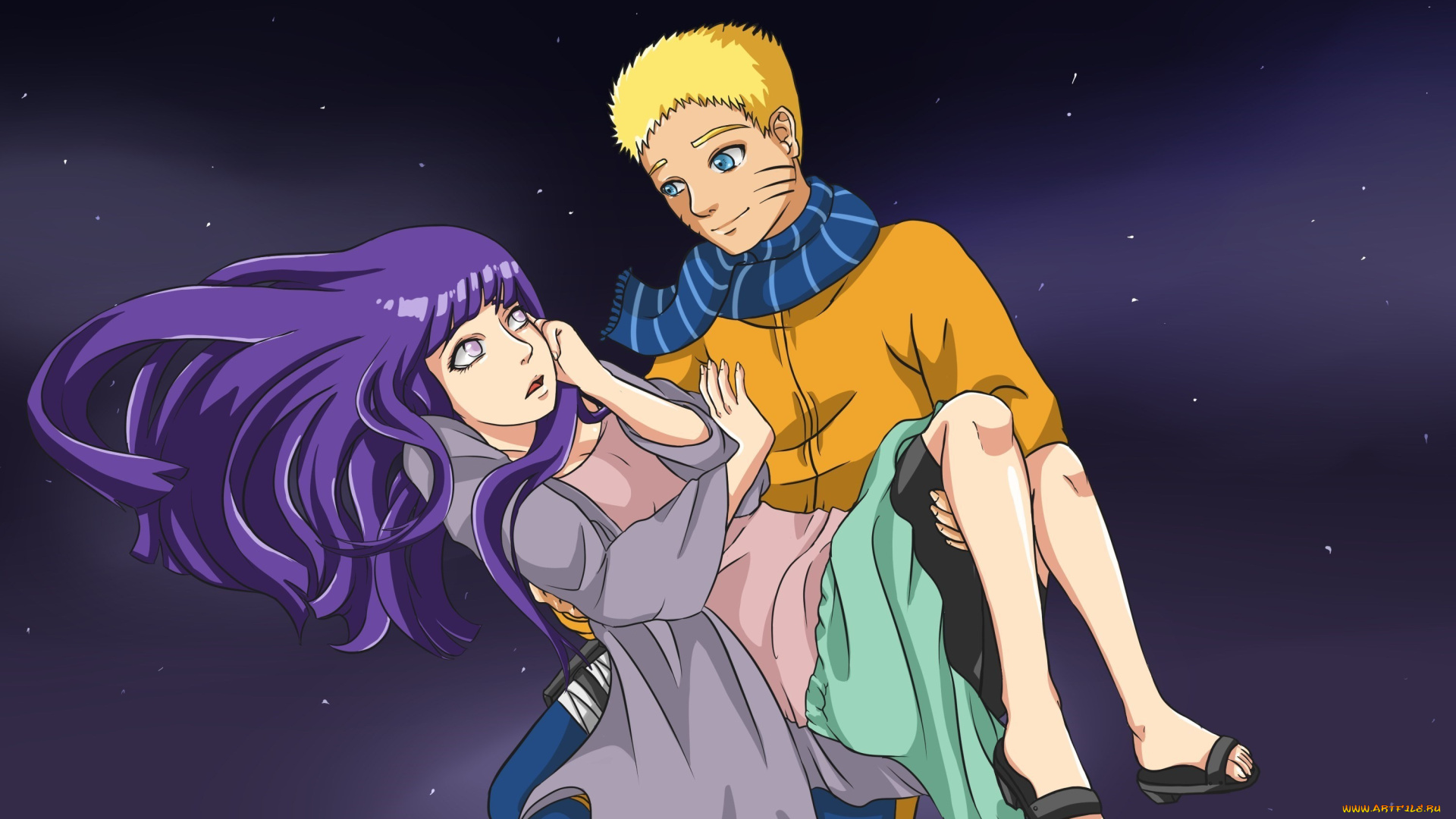 рисованное, -, , , аниме, хината, парень, девушка, наруто, романтика, пара