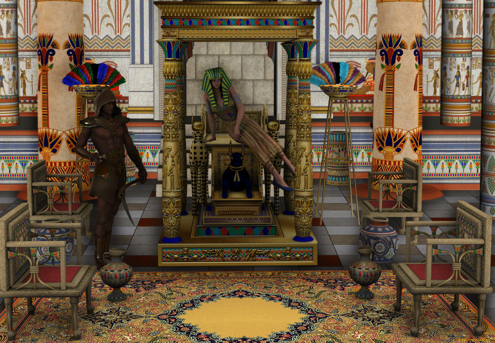 3д, графика, история, , history, девушки, взгляд, фон, грудь, египет