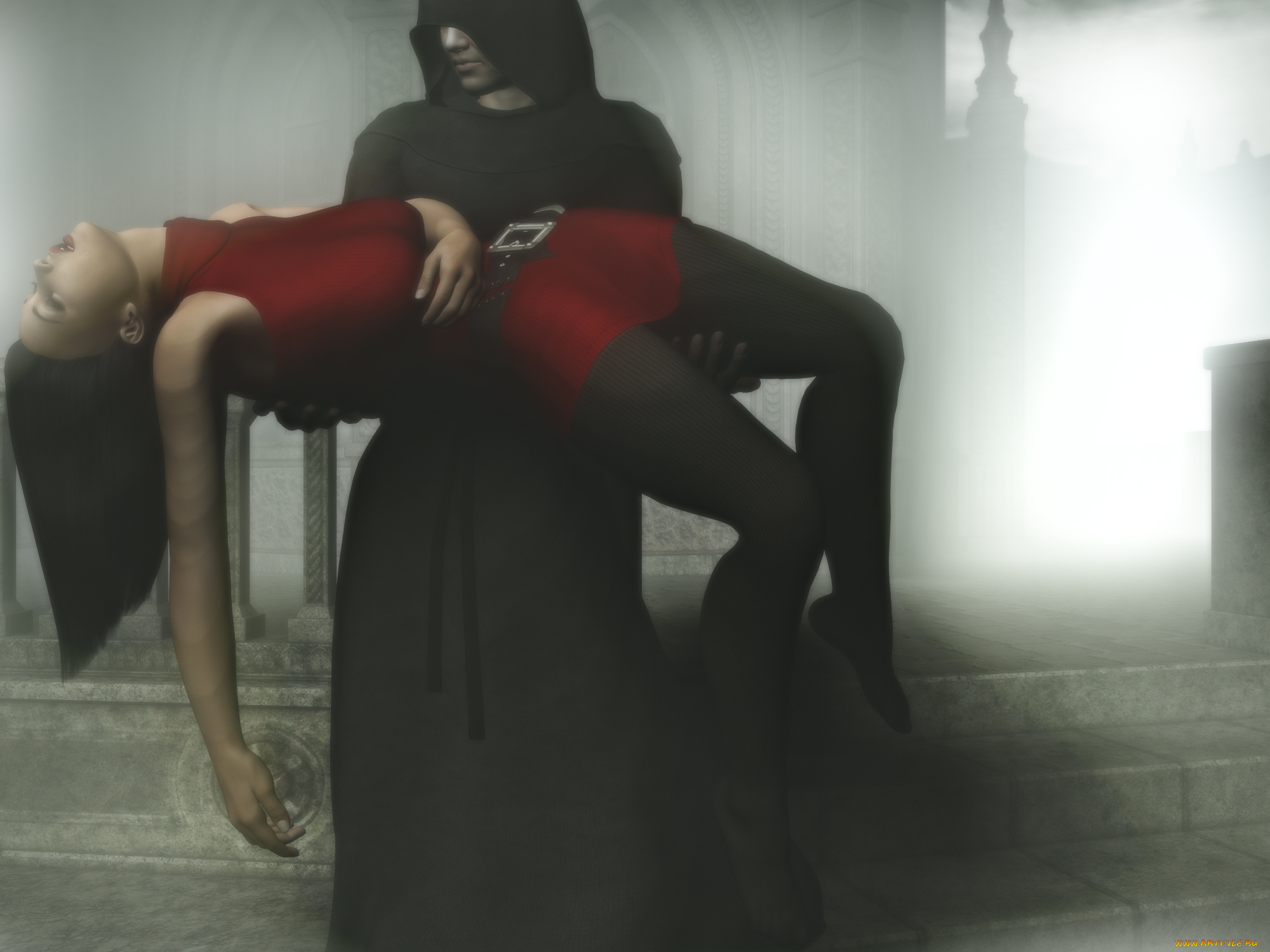 3д, графика, фантазия, , fantasy, мужчина, взгляд, фон, девушка