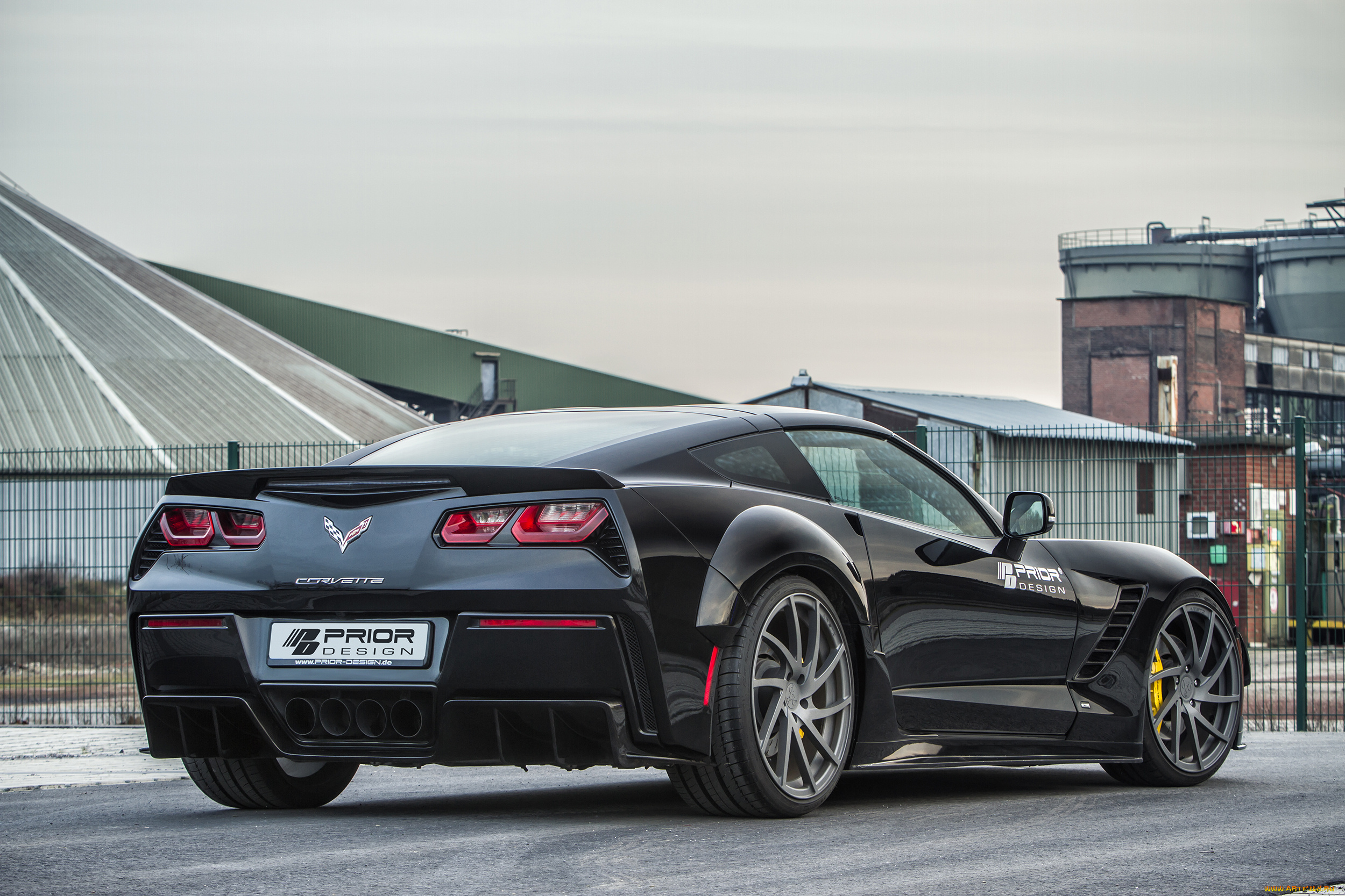 автомобили, corvette, темный, c7, 2015г, pdr700, coupe, stingray, chevrolet, prior-design