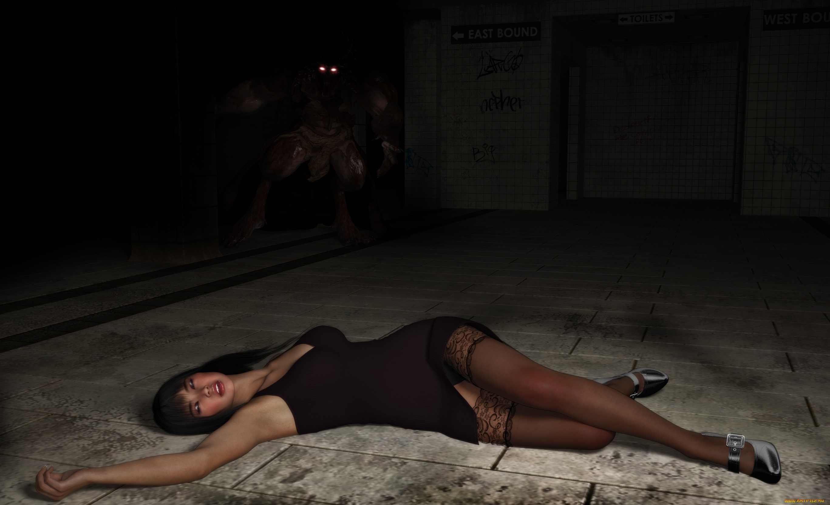 3д, графика, фантазия, , fantasy, девушка, лежит