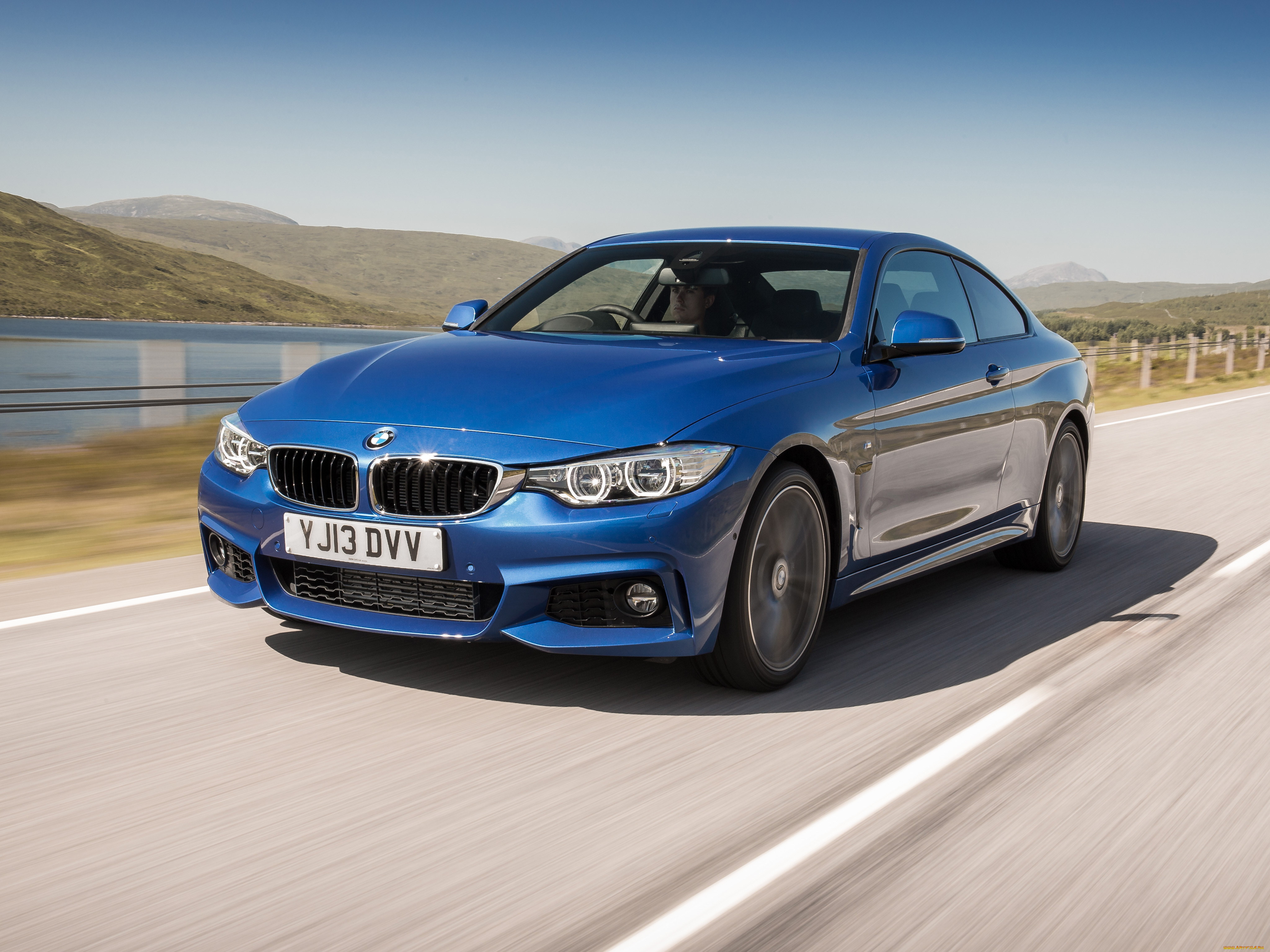 автомобили, bmw, coupе, m, синий, 435i, uk-spec, package, sport, f32, 2013г