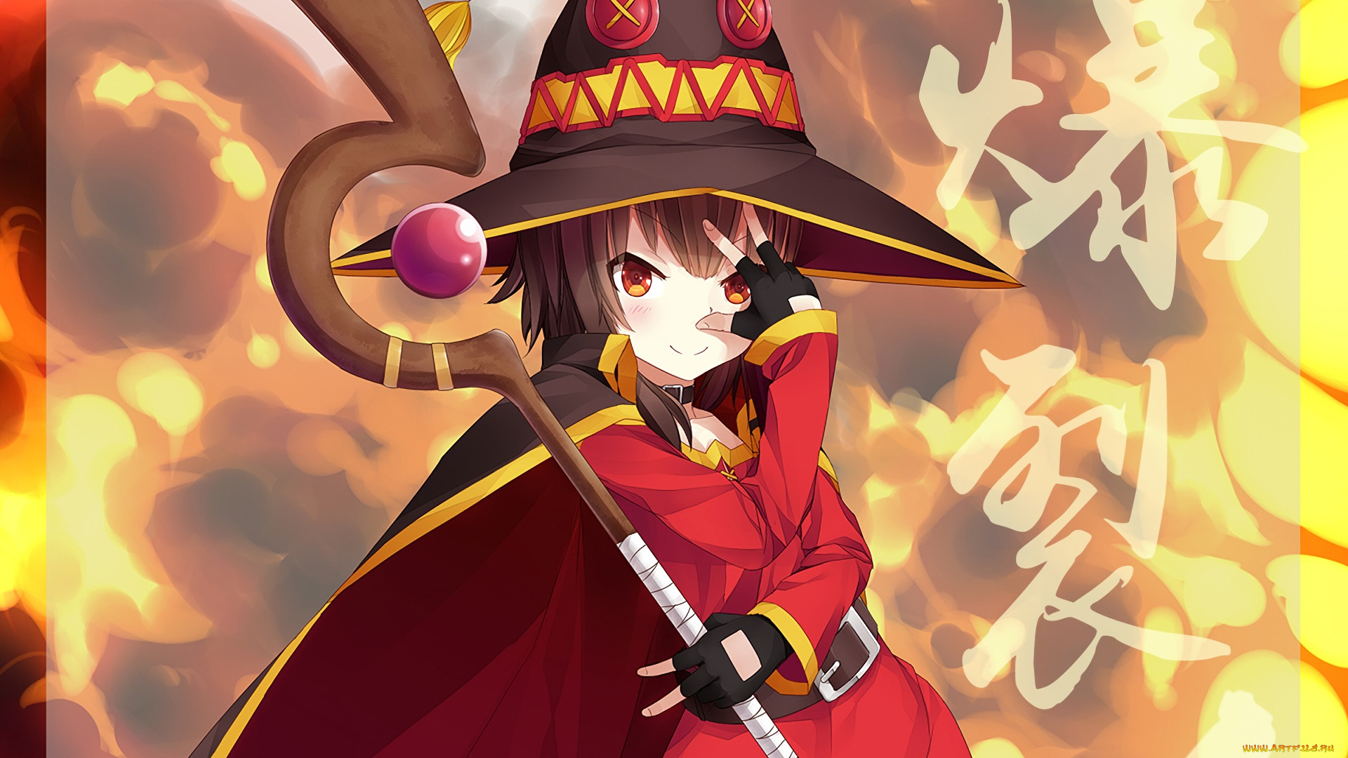 аниме, kono, subarashii, sekai, ni, shukufuku, wo, девушка, взгляд, фон