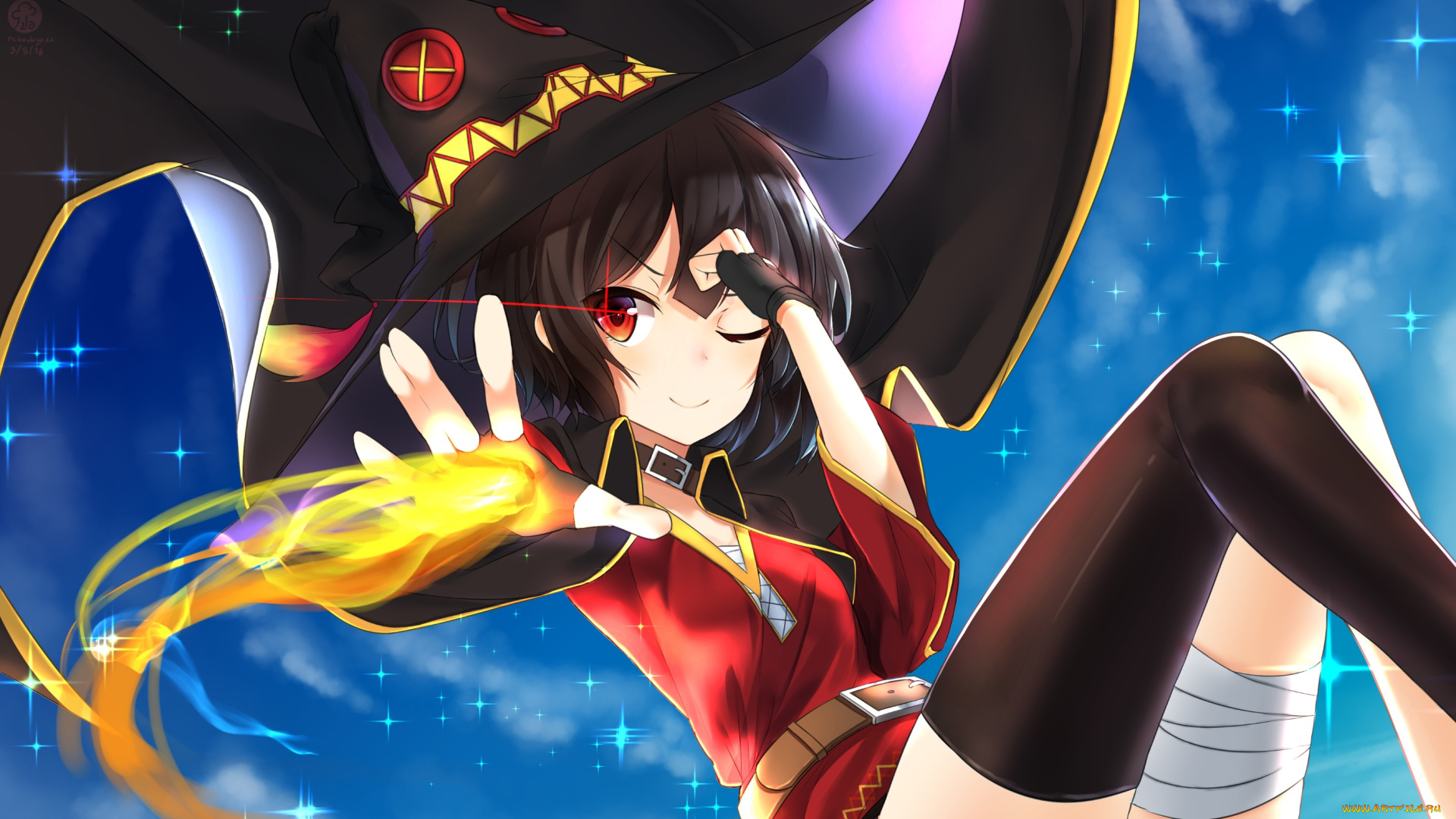 аниме, kono, subarashii, sekai, ni, shukufuku, wo, девушка, взгляд, фон