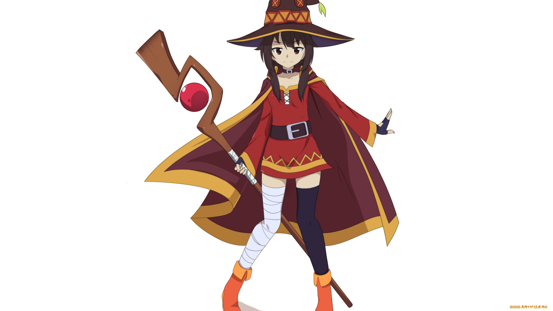 аниме, kono, subarashii, sekai, ni, shukufuku, wo, девушка, взгляд, фон