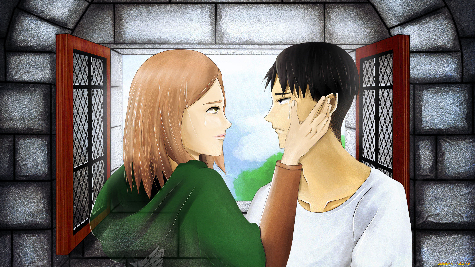 аниме, shingeki, no, kyojin, девушка, леви