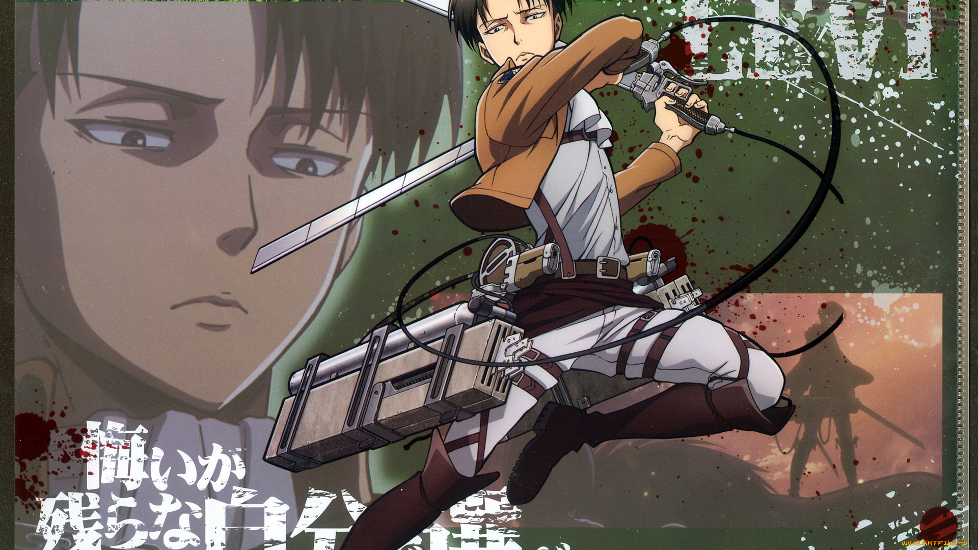 аниме, shingeki, no, kyojin, леви