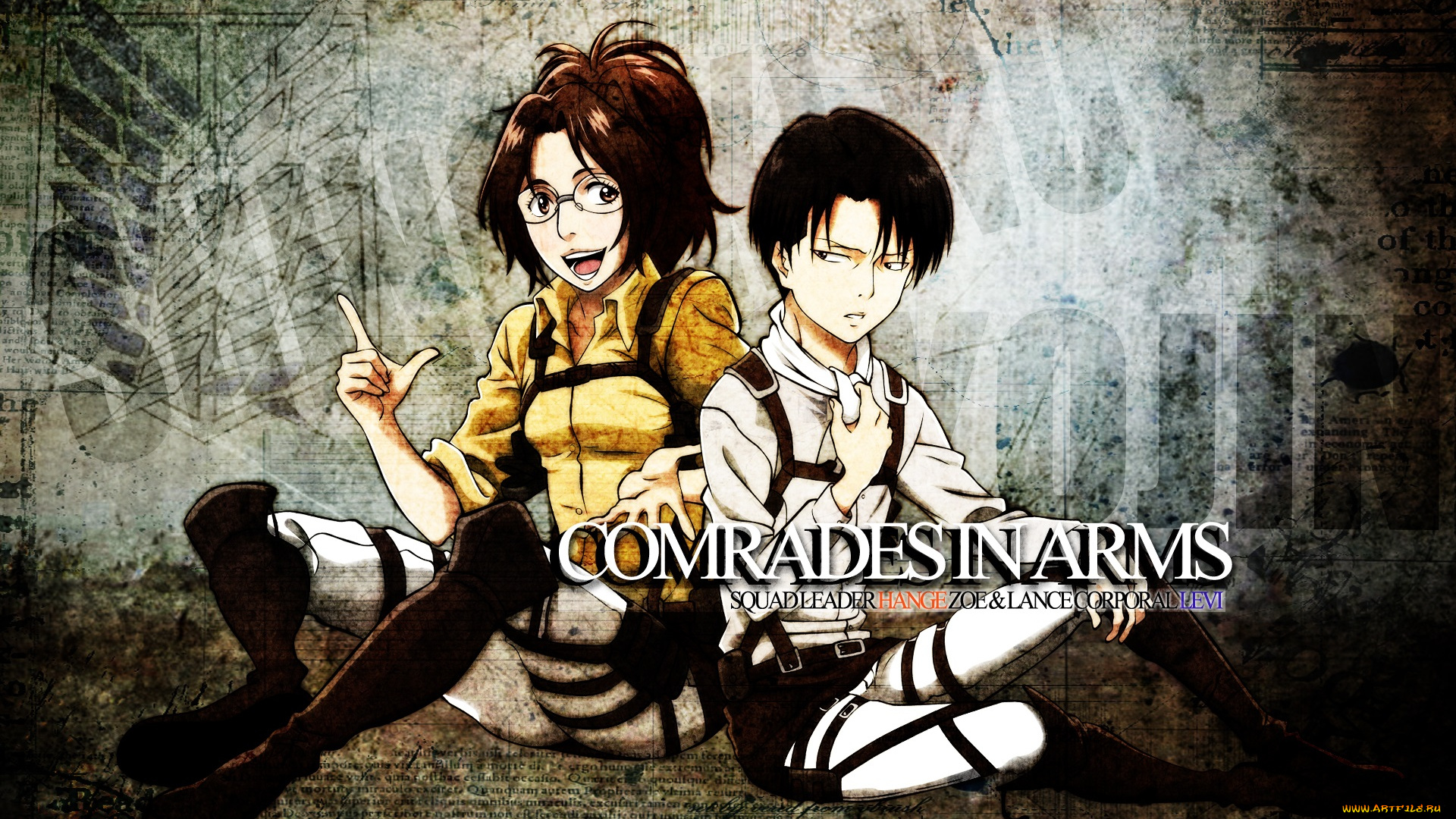 аниме, shingeki, no, kyojin, парень, ханже, леви, девущка