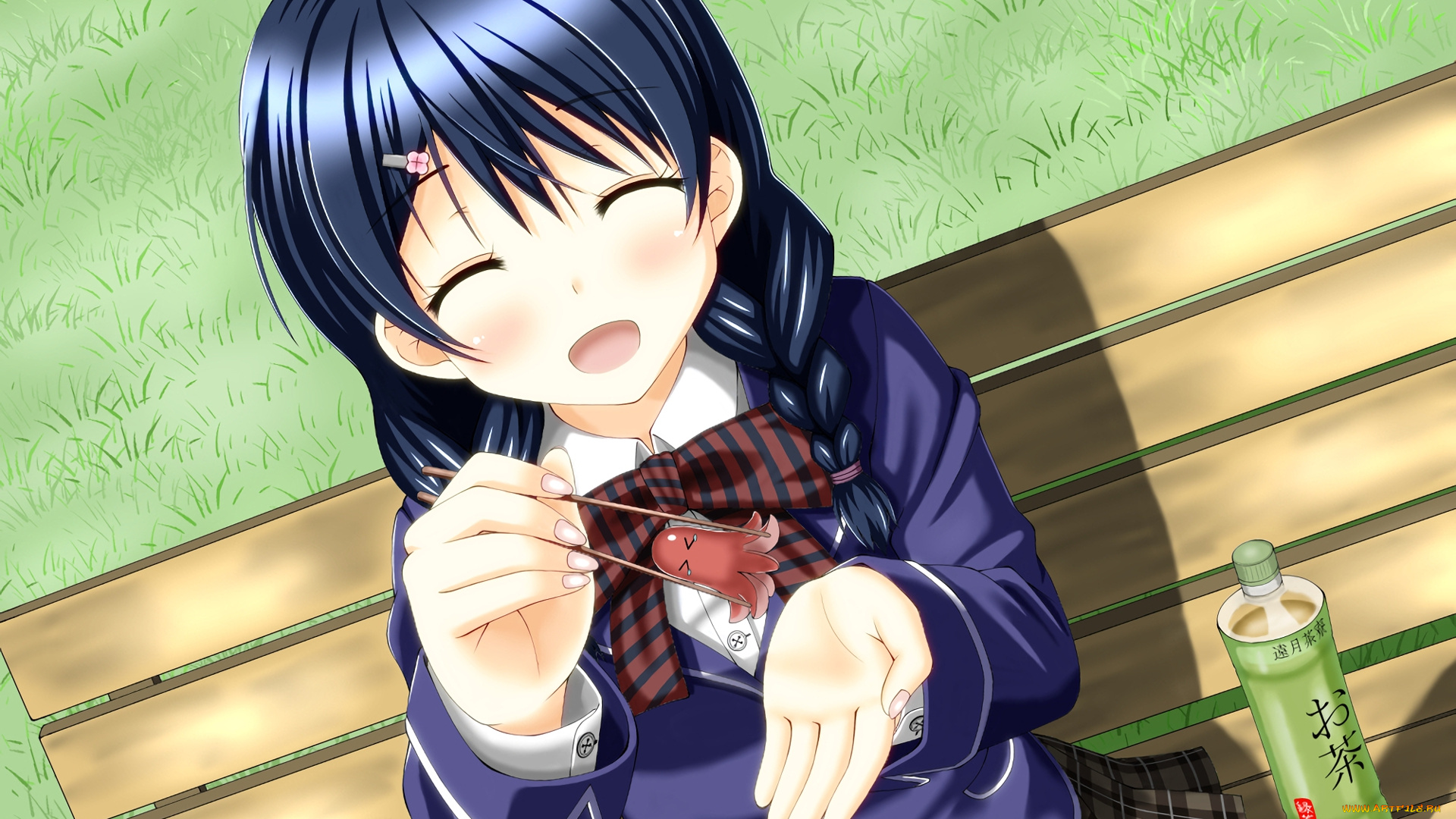 аниме, shokugeki, no, soma, фон, взгляд, девушка