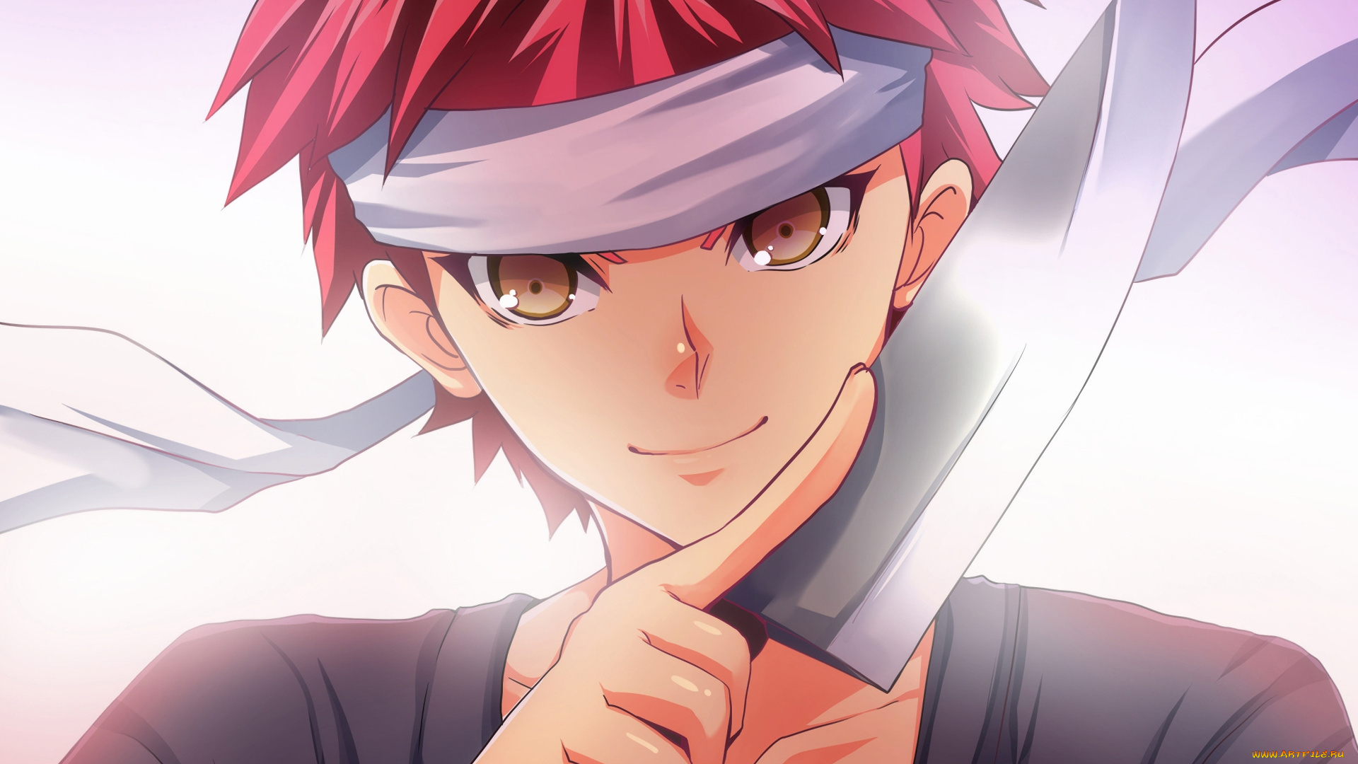 аниме, shokugeki, no, soma, парень, взгляд, фон