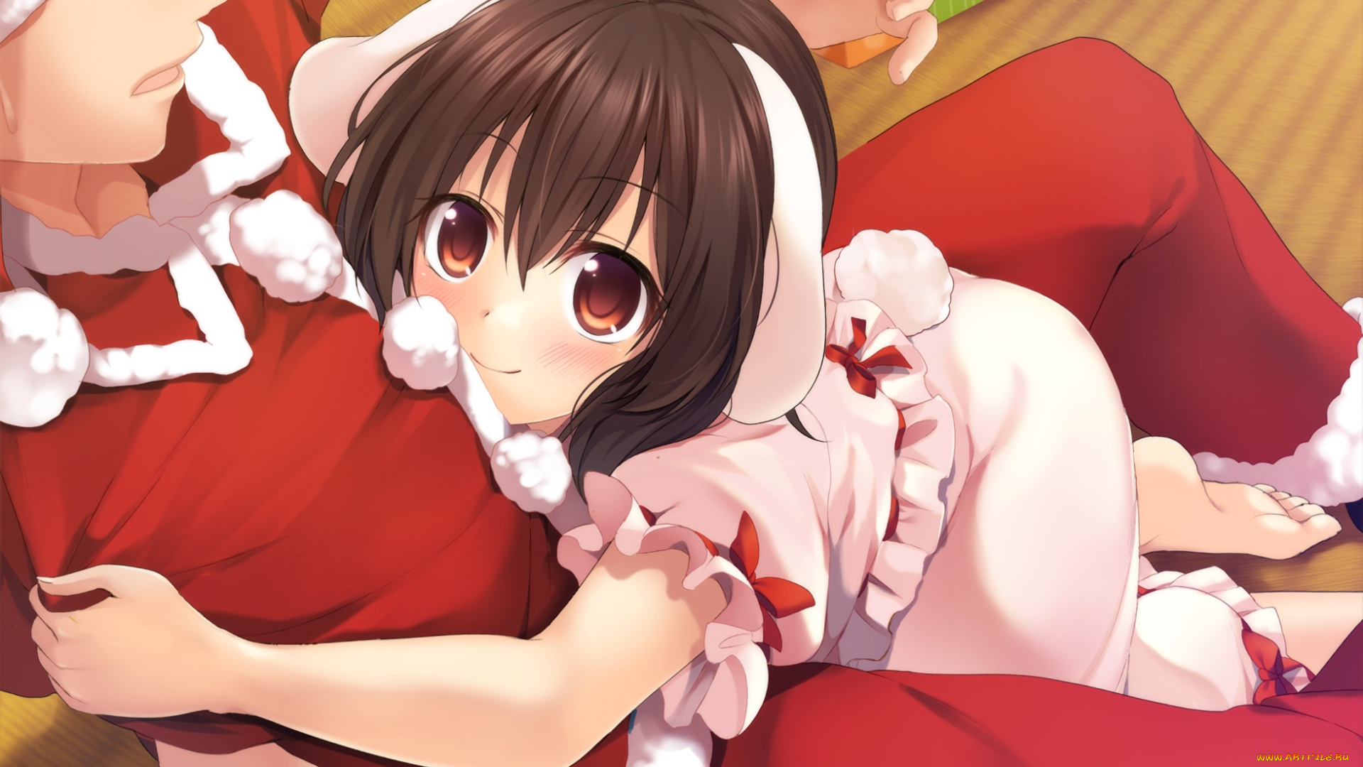 аниме, touhou, девушка, взгляд, фон