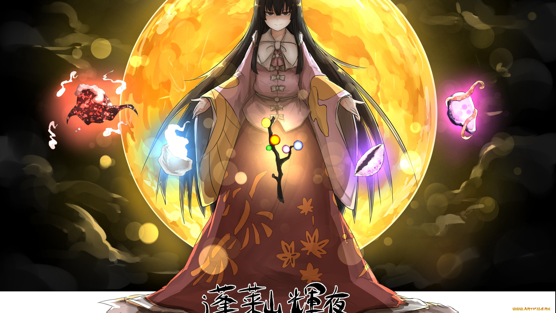 аниме, touhou, houraisan, kaguya