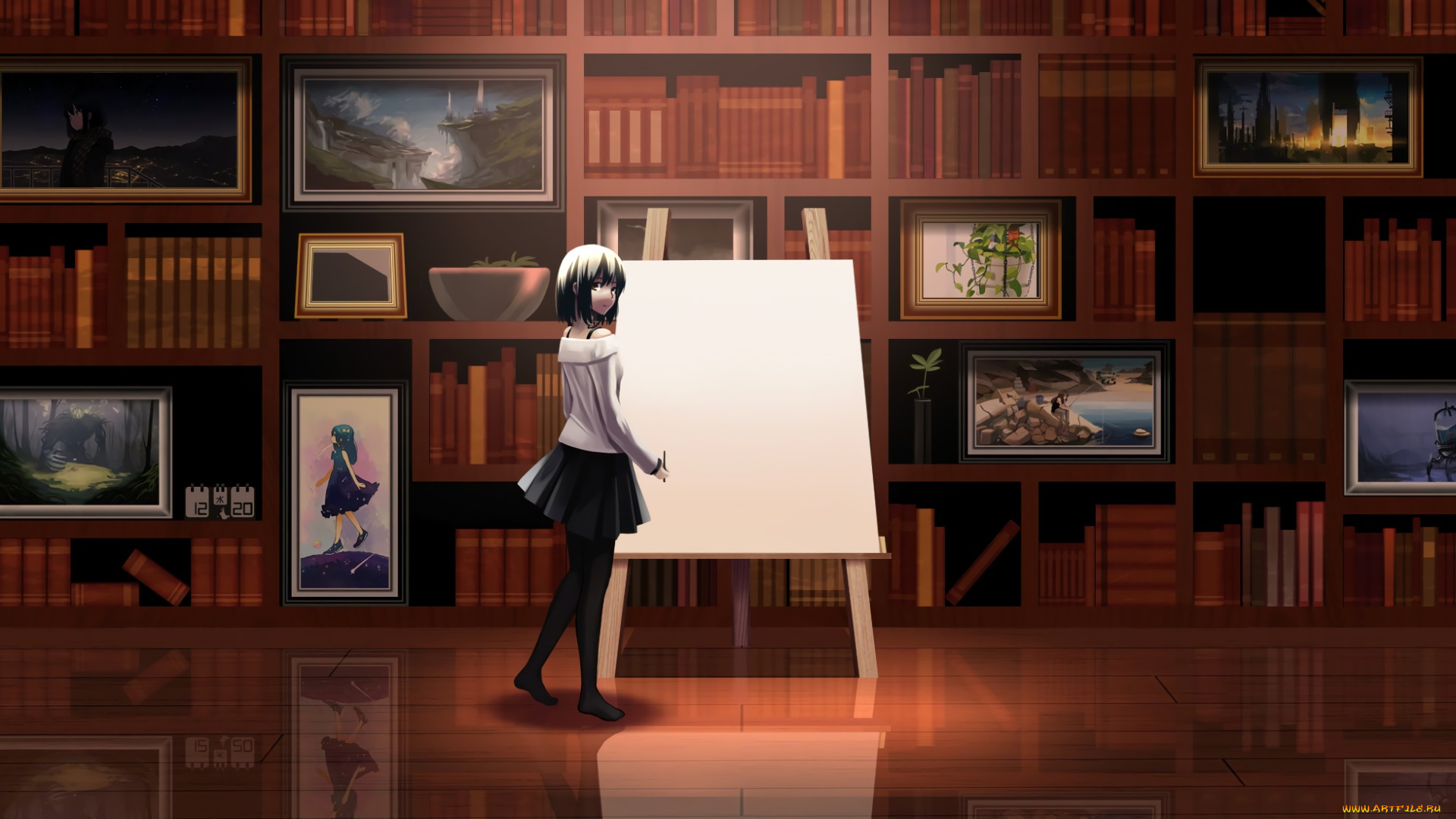 аниме, unknown, , другое, фон, взгляд, девушка