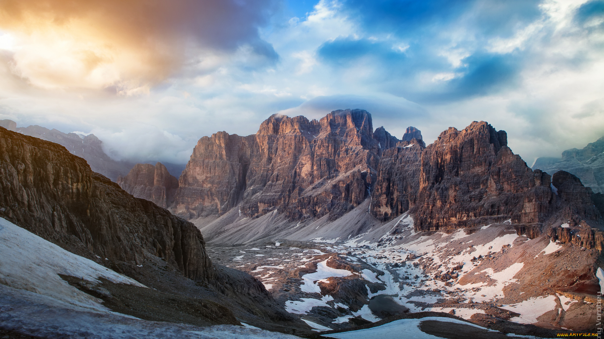 природа, горы, снег