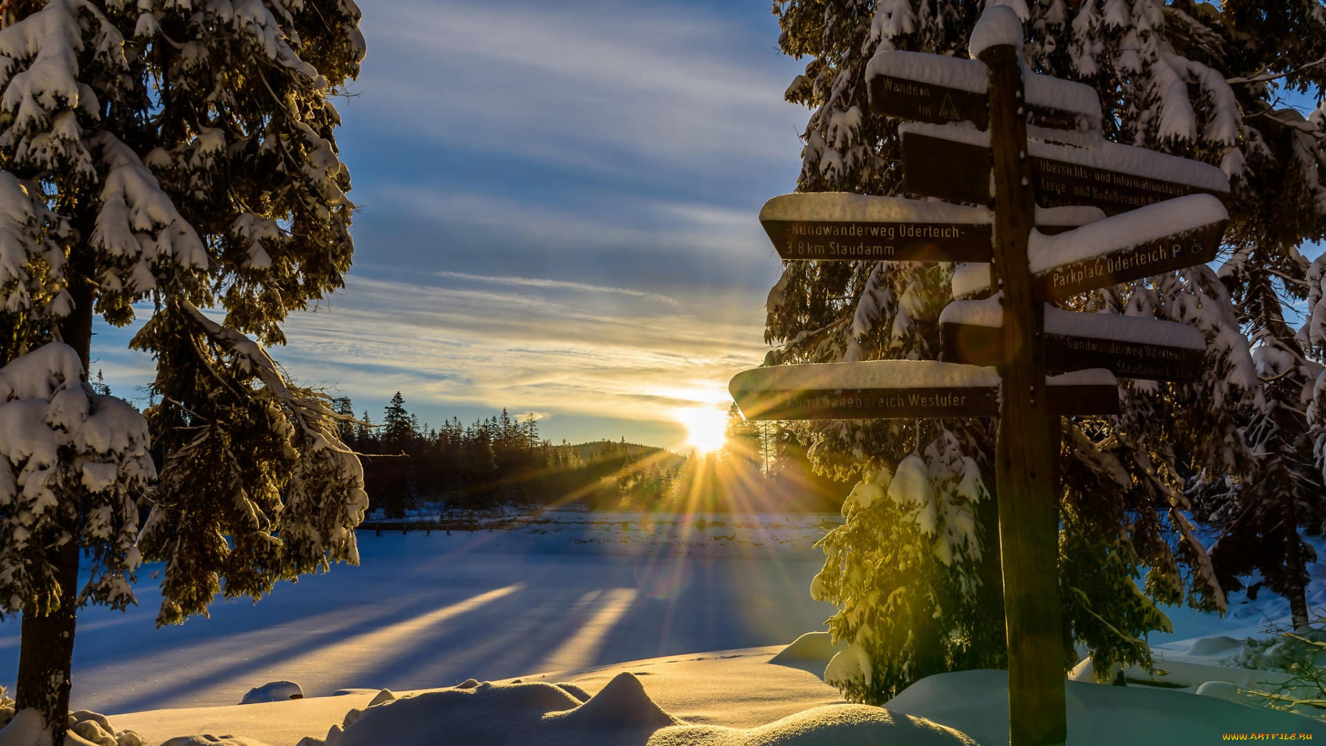 природа, зима, снег