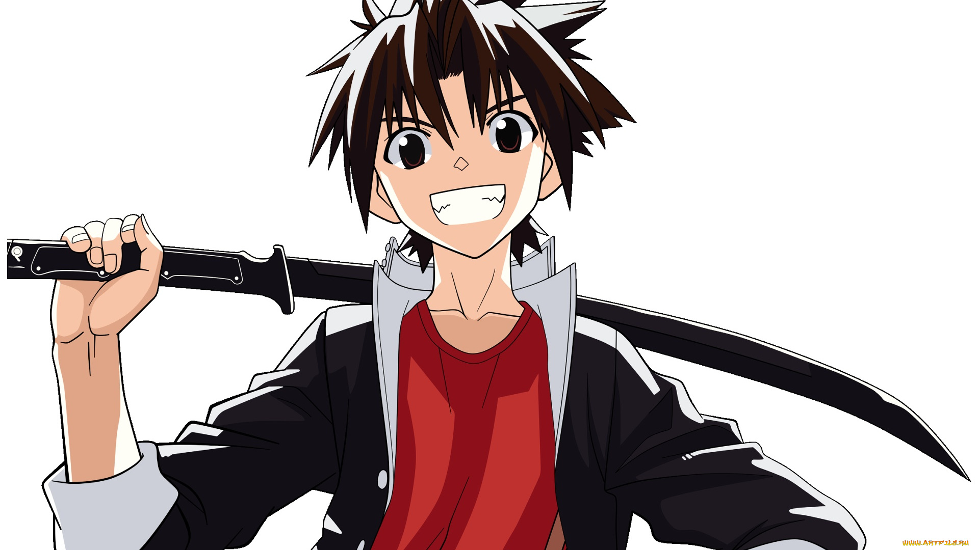 uq, holder, аниме, парень, взгляд, фон
