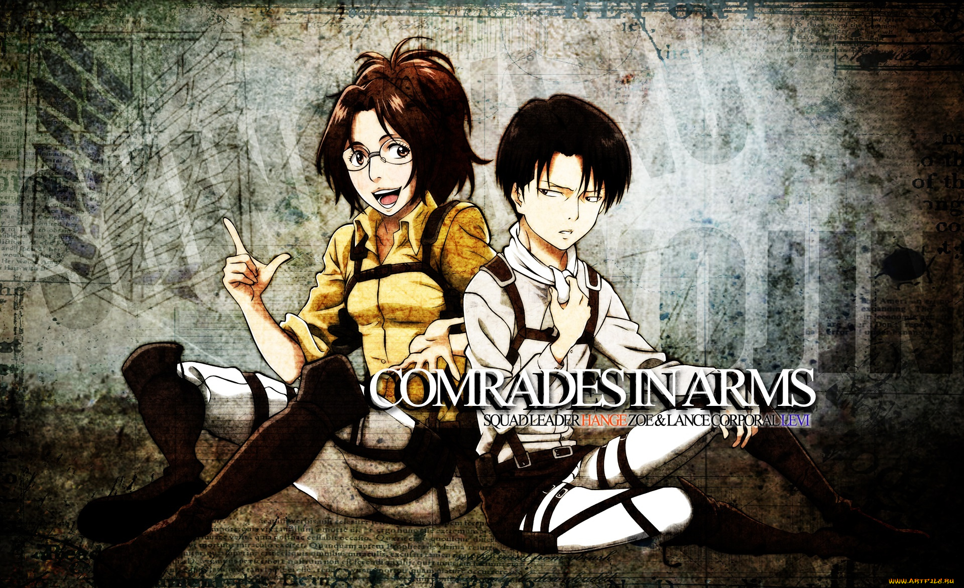 аниме, shingeki, no, kyojin, парень, ханже, леви, девущка