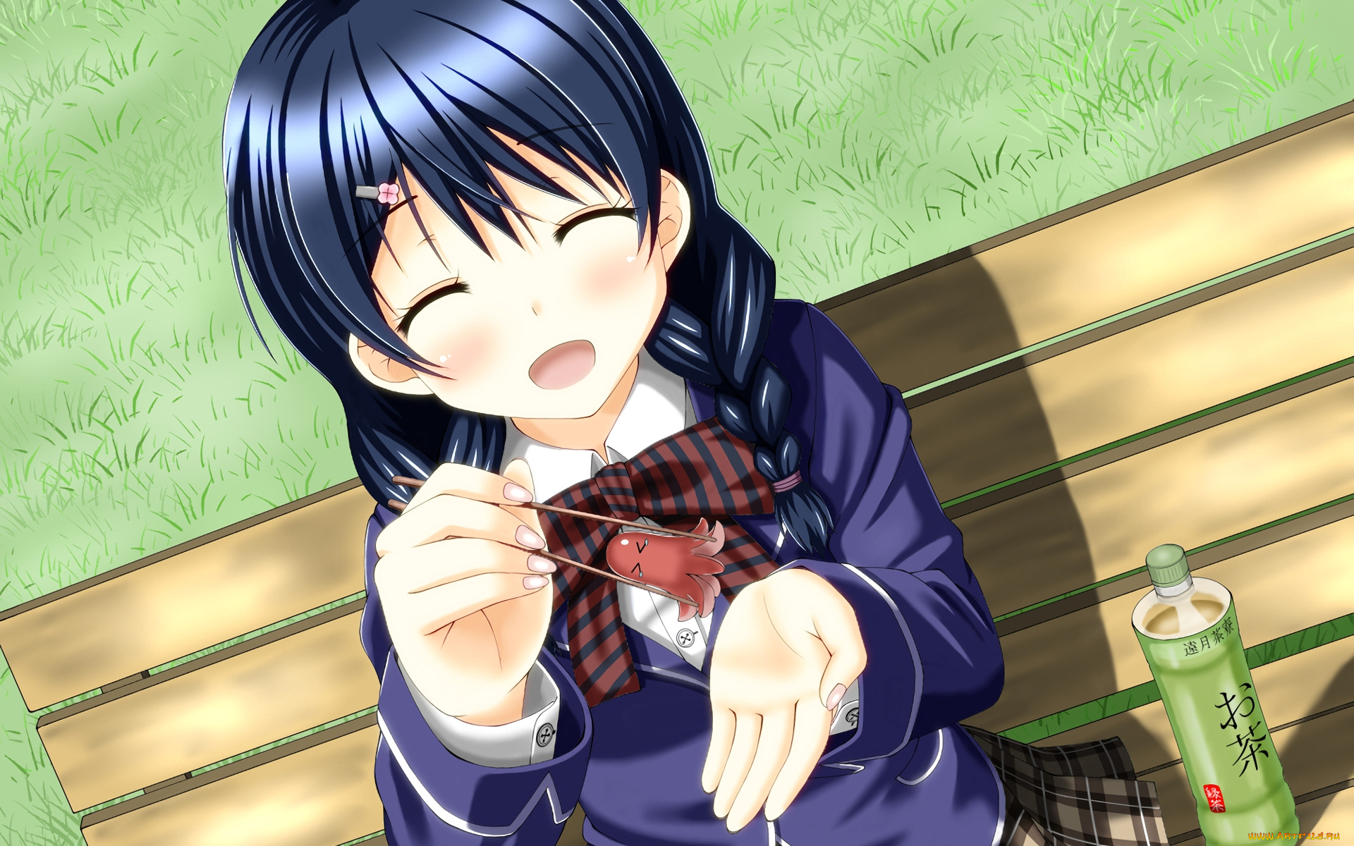 аниме, shokugeki, no, soma, фон, взгляд, девушка