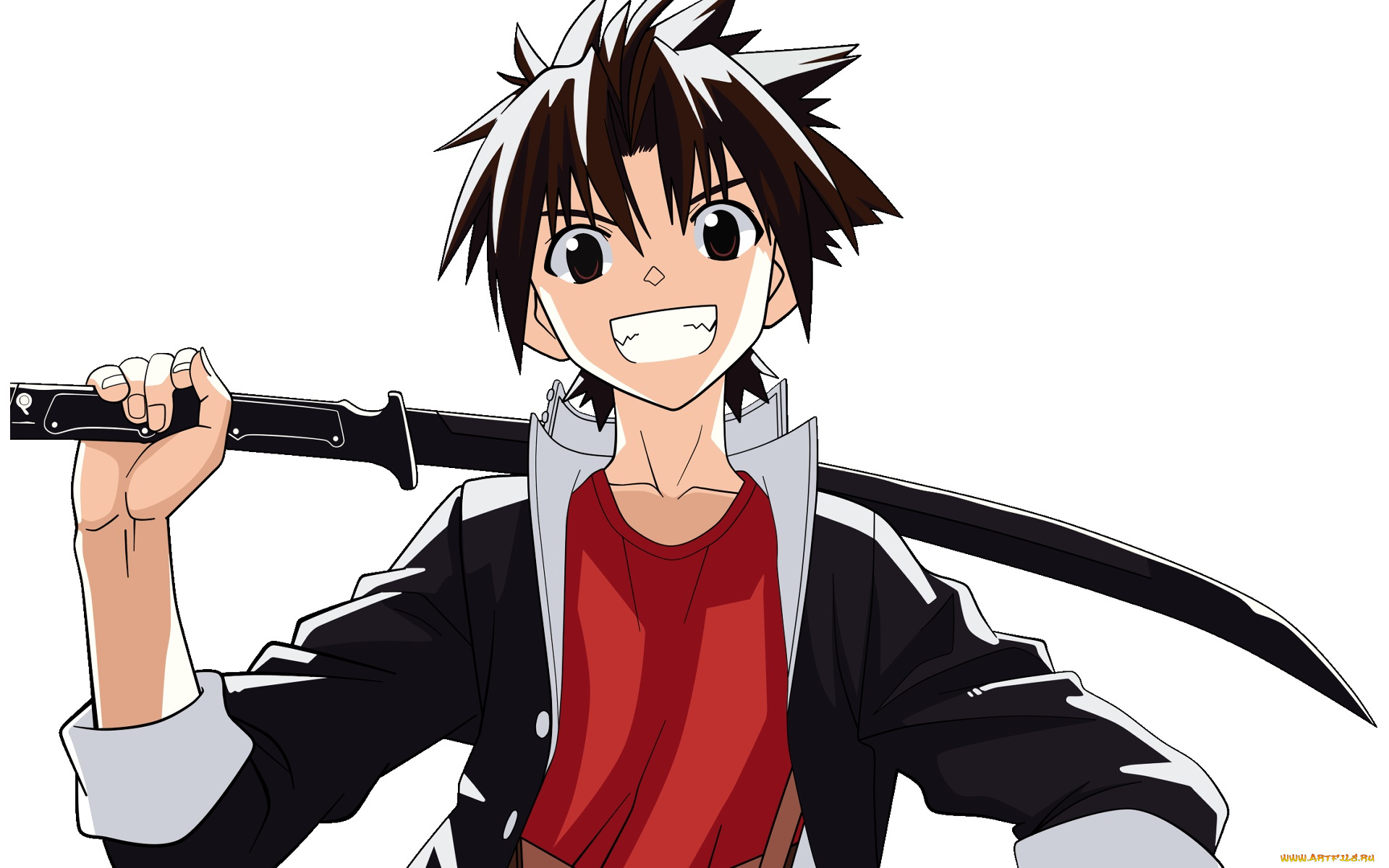 uq, holder, аниме, парень, взгляд, фон