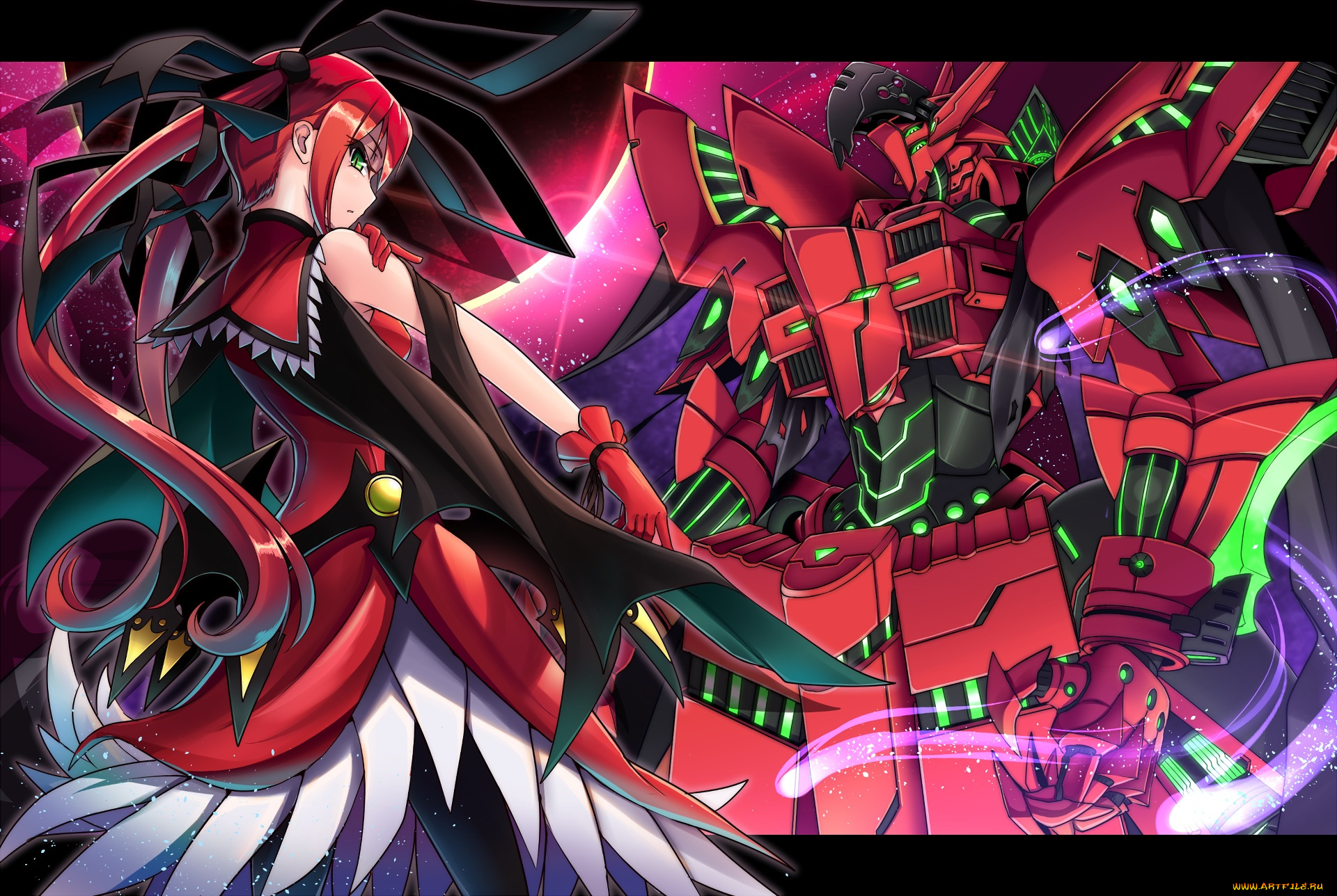 аниме, оружие, , техника, , технологии, девушка, взгляд, фон