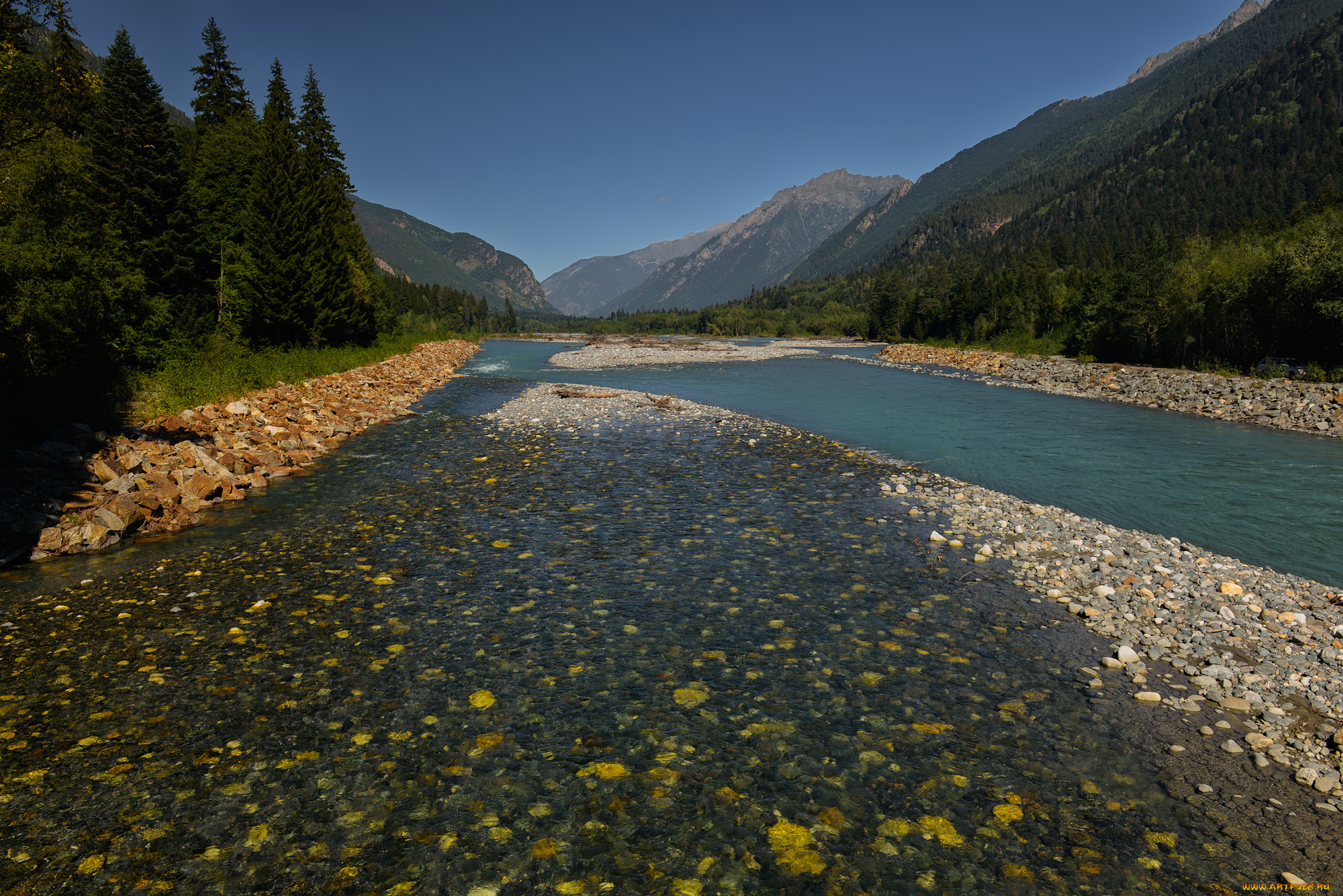 природа, реки, озера, лес, река, горы