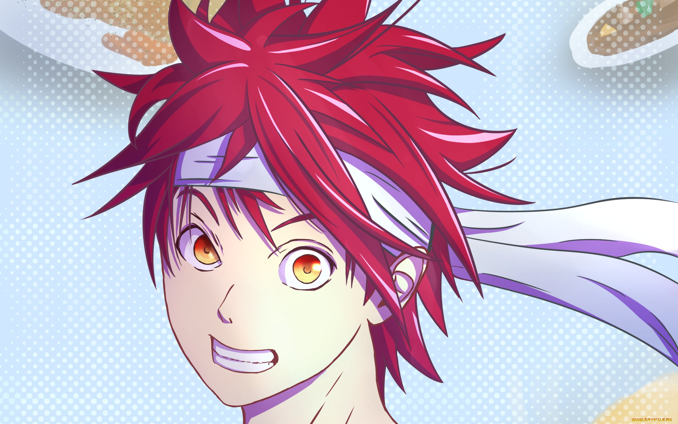 аниме, shokugeki, no, soma, взгляд, фон, парень