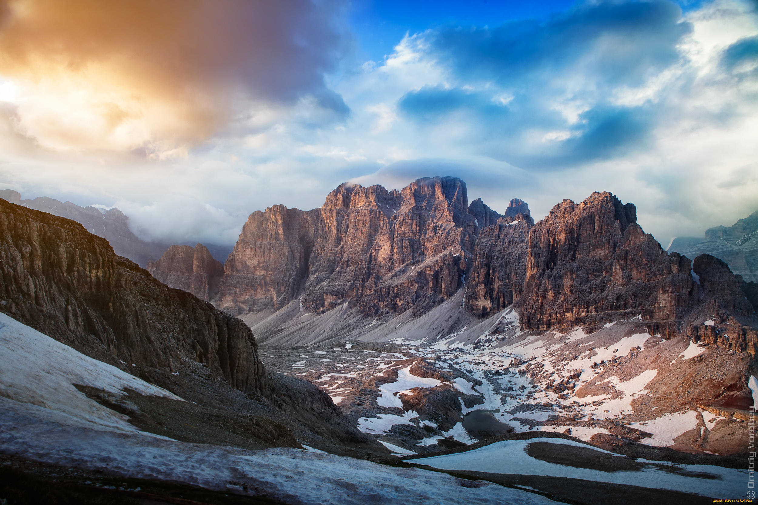 природа, горы, снег