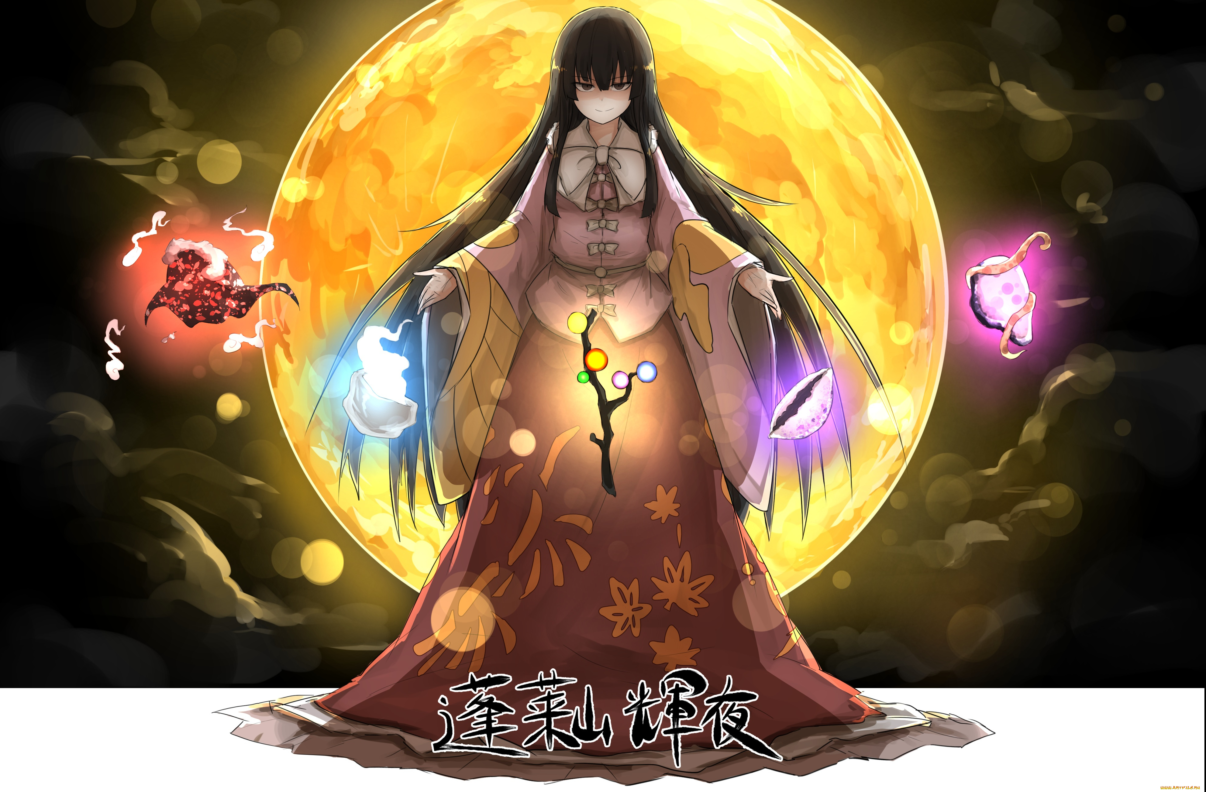 аниме, touhou, houraisan, kaguya