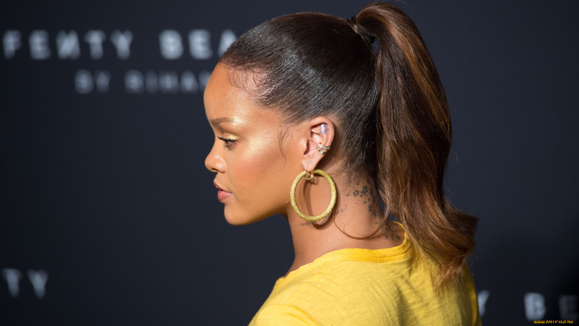 музыка, rihanna, тату, серьги, лицо, певица, рианна