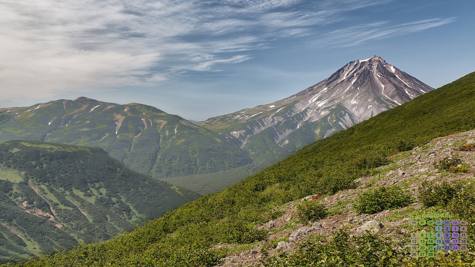 россия, календари, природа, гора, 2018, растения
