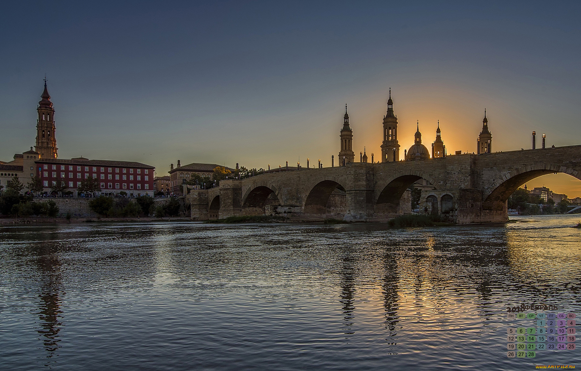 испания, календари, города, мост, водоем, 2018, здание