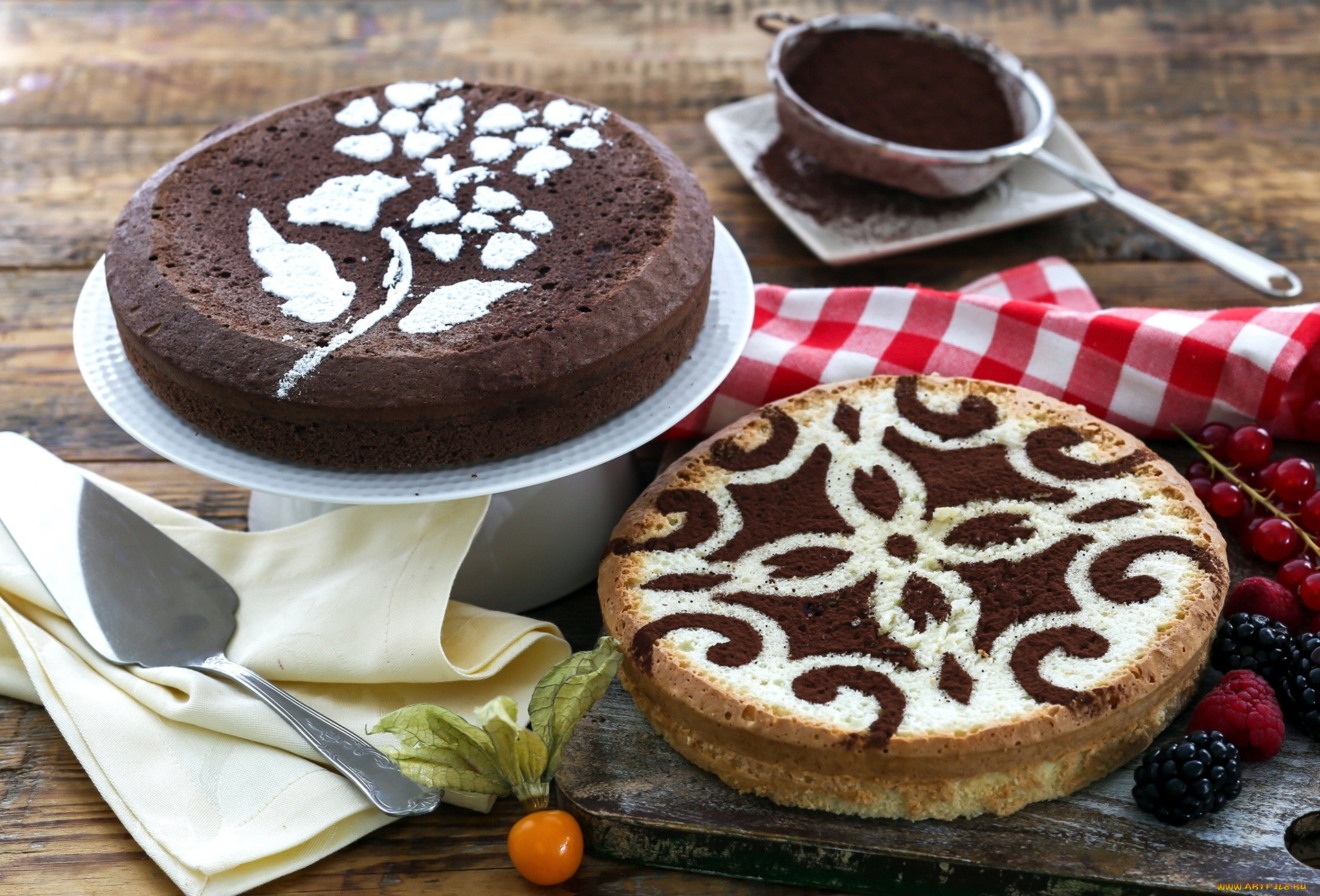 еда, торты, торт, ягоды, физалис