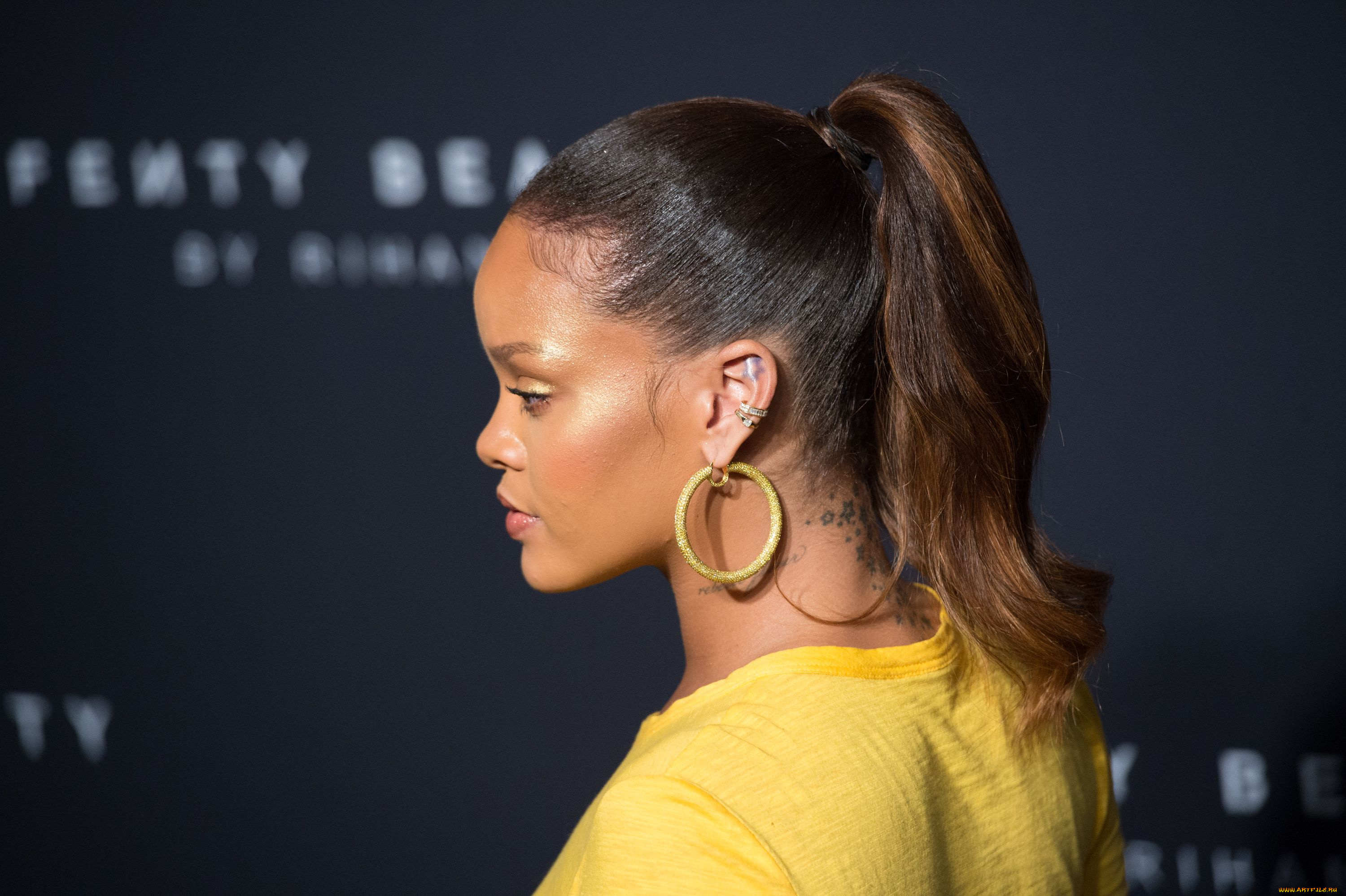 музыка, rihanna, тату, серьги, лицо, певица, рианна